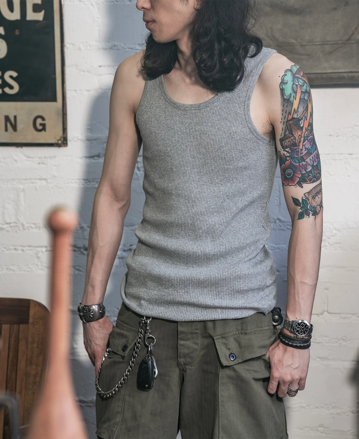 10.5 oz Cotton Tank Top - Gray - Image 3