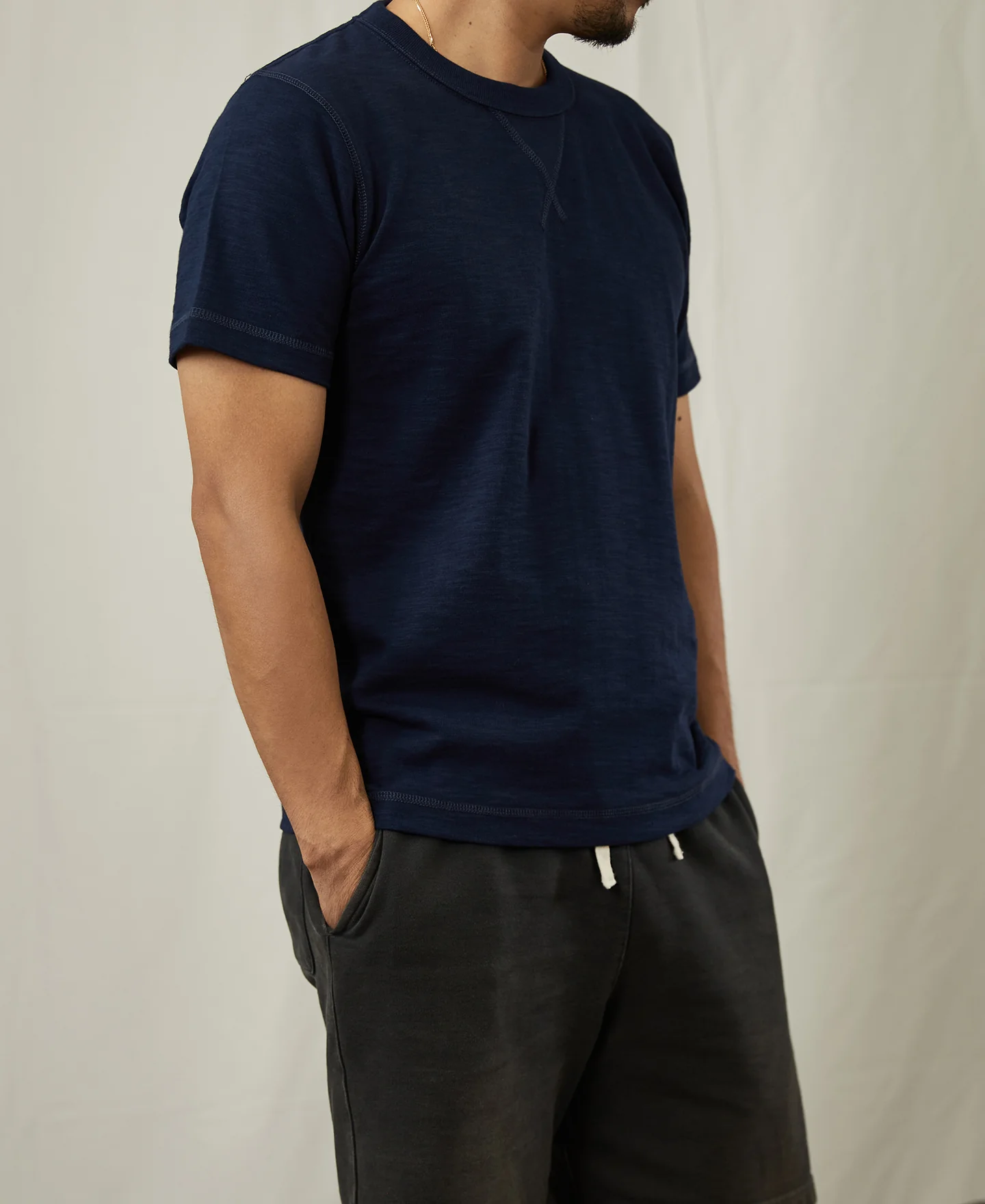 10.5 oz Cotton Tubular Gusset T-Shirt - Indigo - Image 4