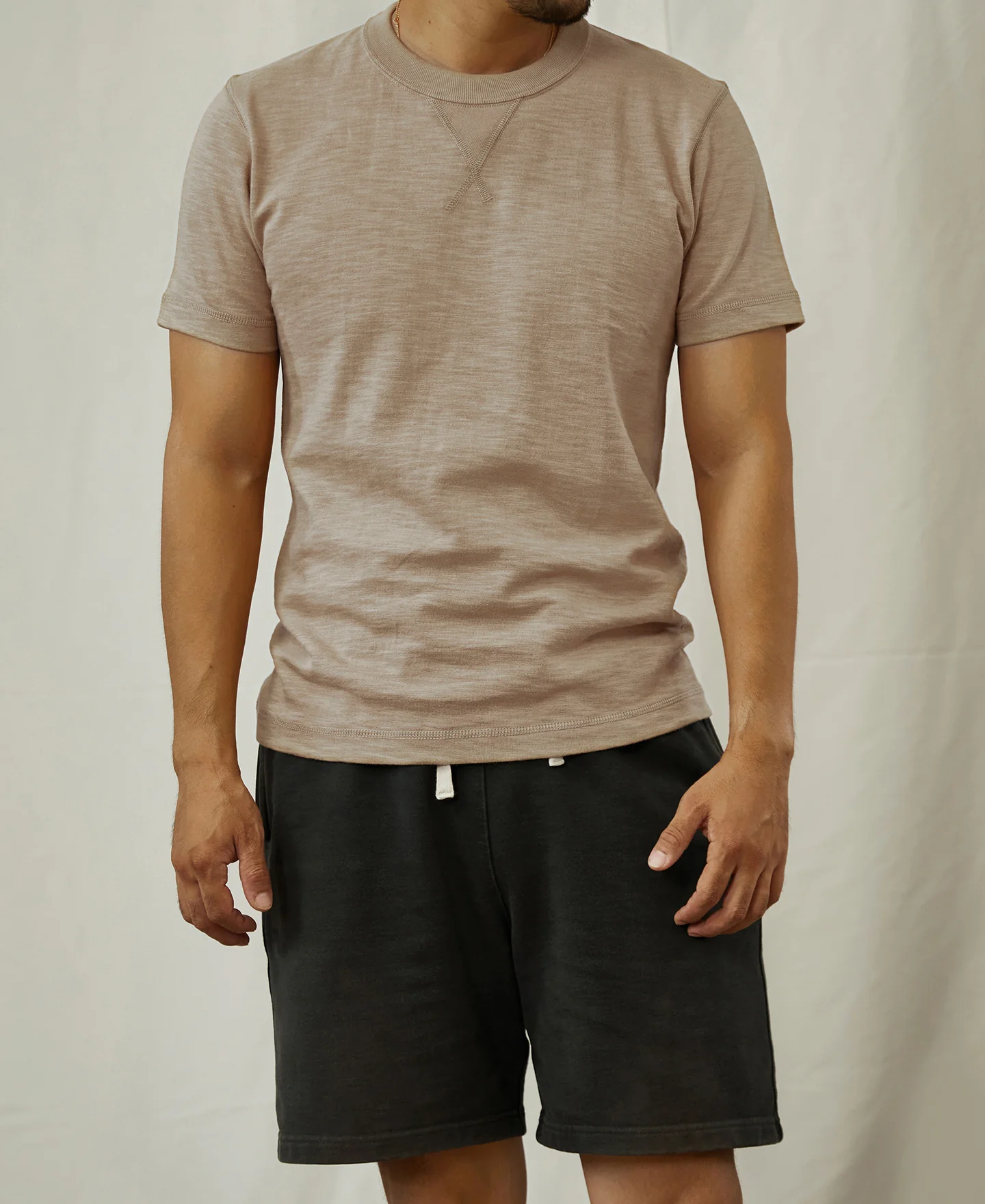 10.5 oz Cotton Tubular Gusset T-Shirt - Sand - Image 4