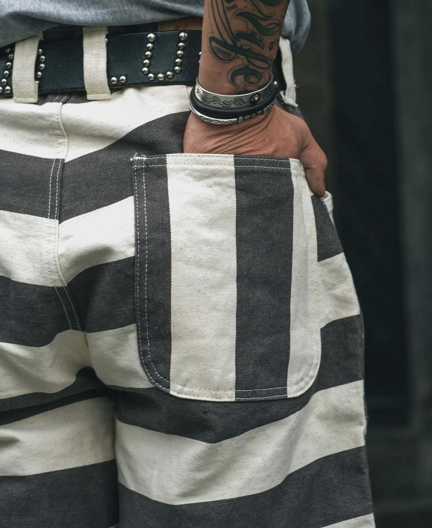 Heavyweight Wide Striped Prisoner Pants - Image 7