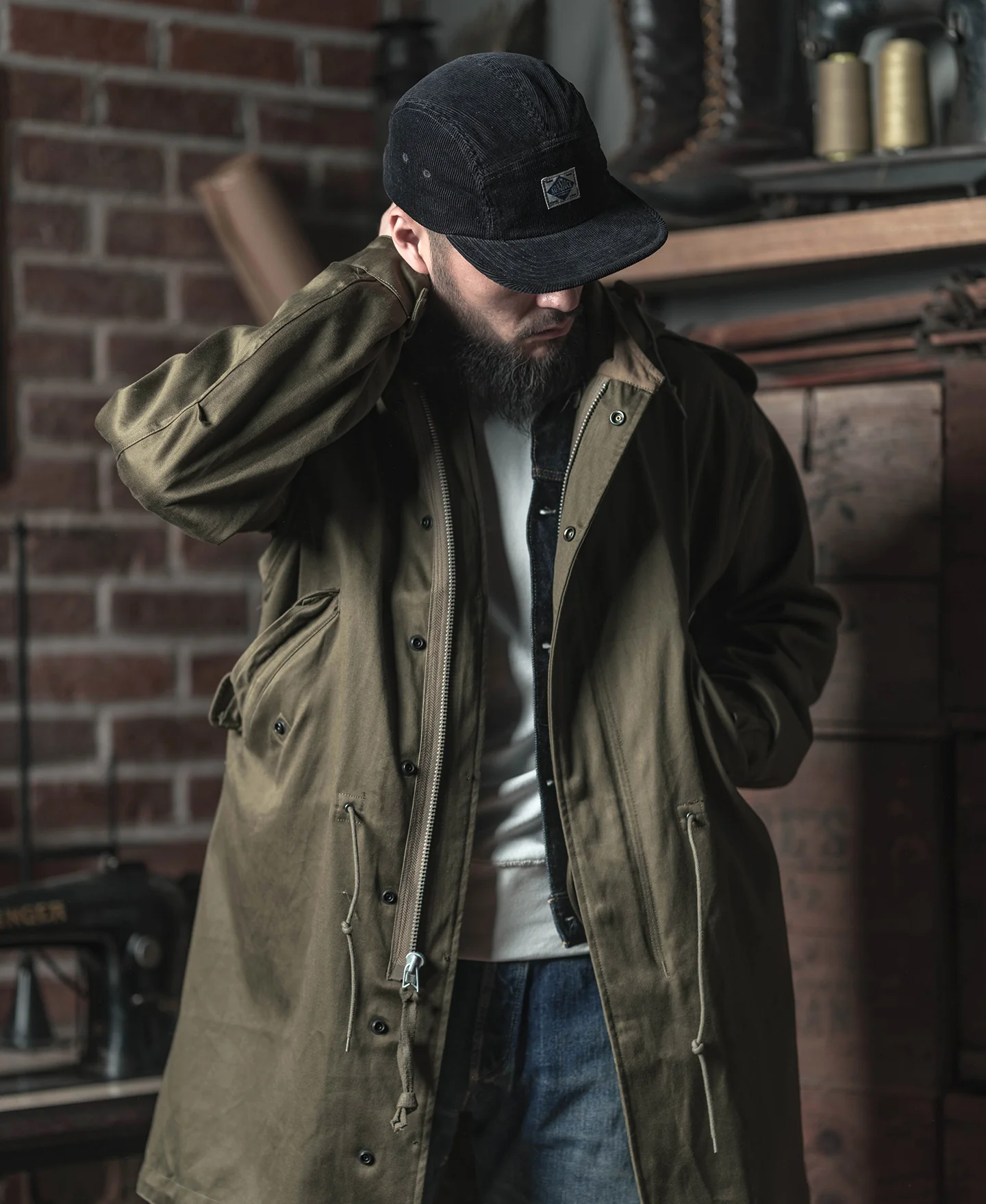 12.5 oz Corduroy 5 Panel Cap - Black - Image 3
