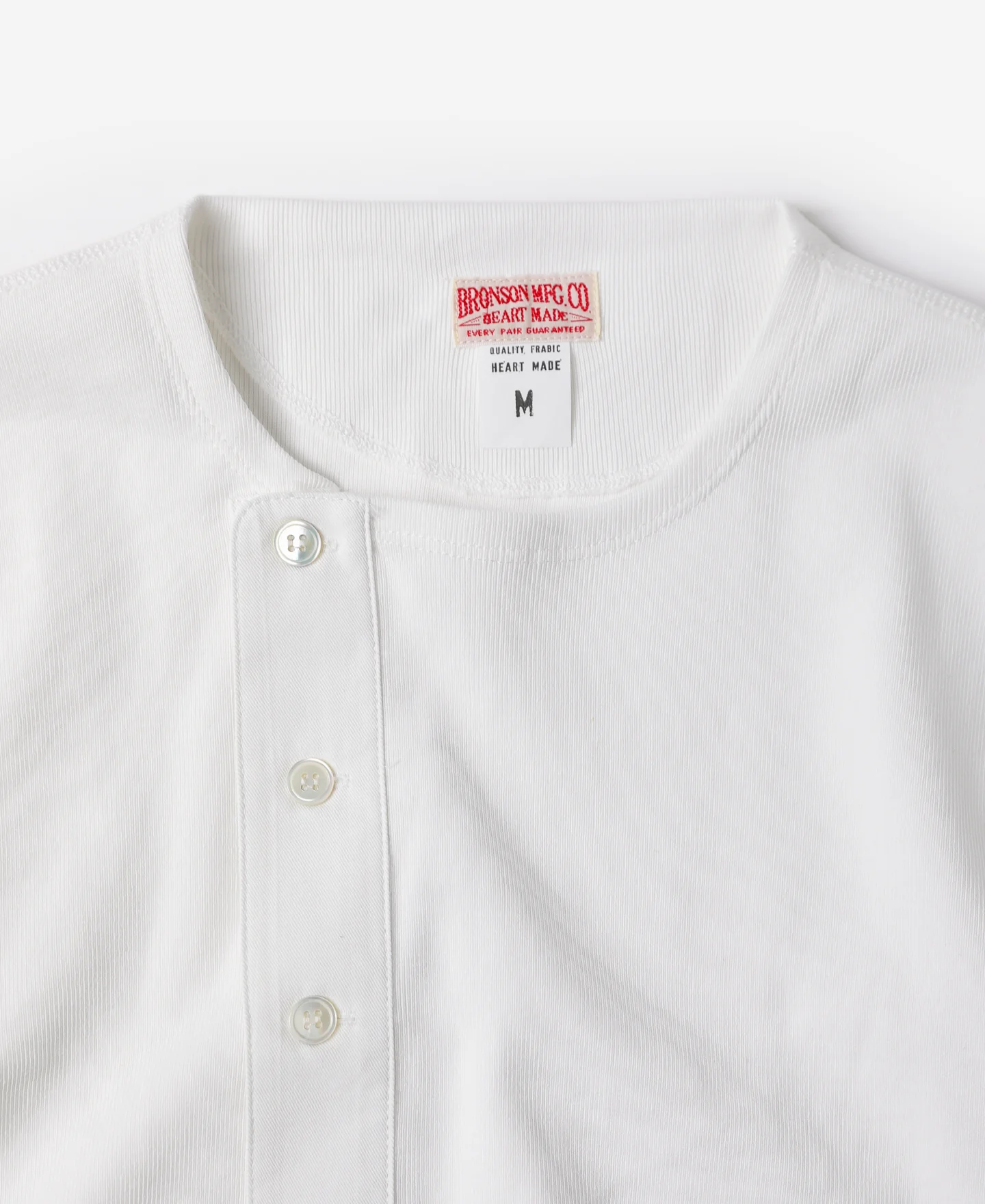 14 oz Side Closing Henley Shirt - White - Image 7