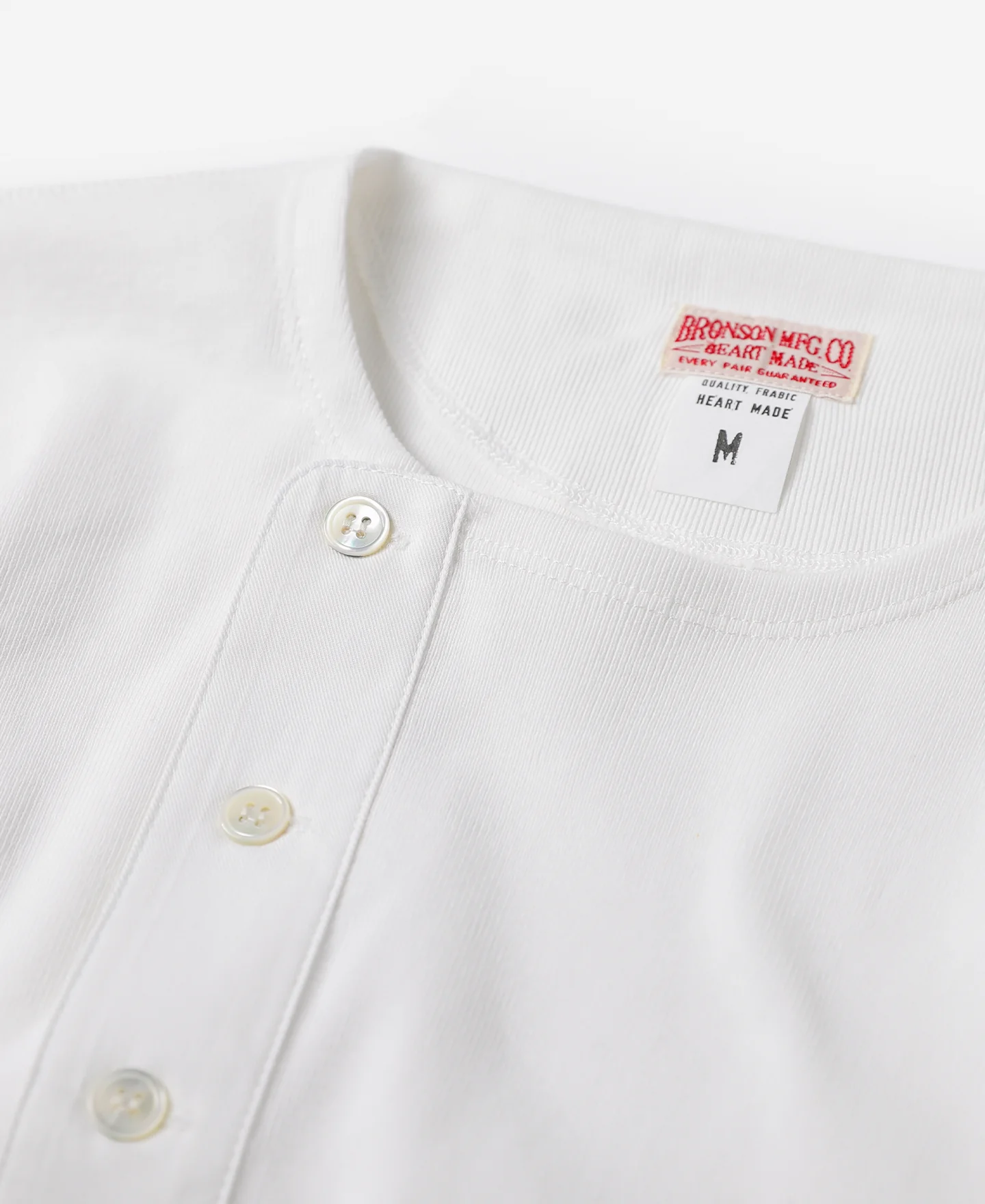 14 oz Side Closing Henley Shirt - White - Image 8