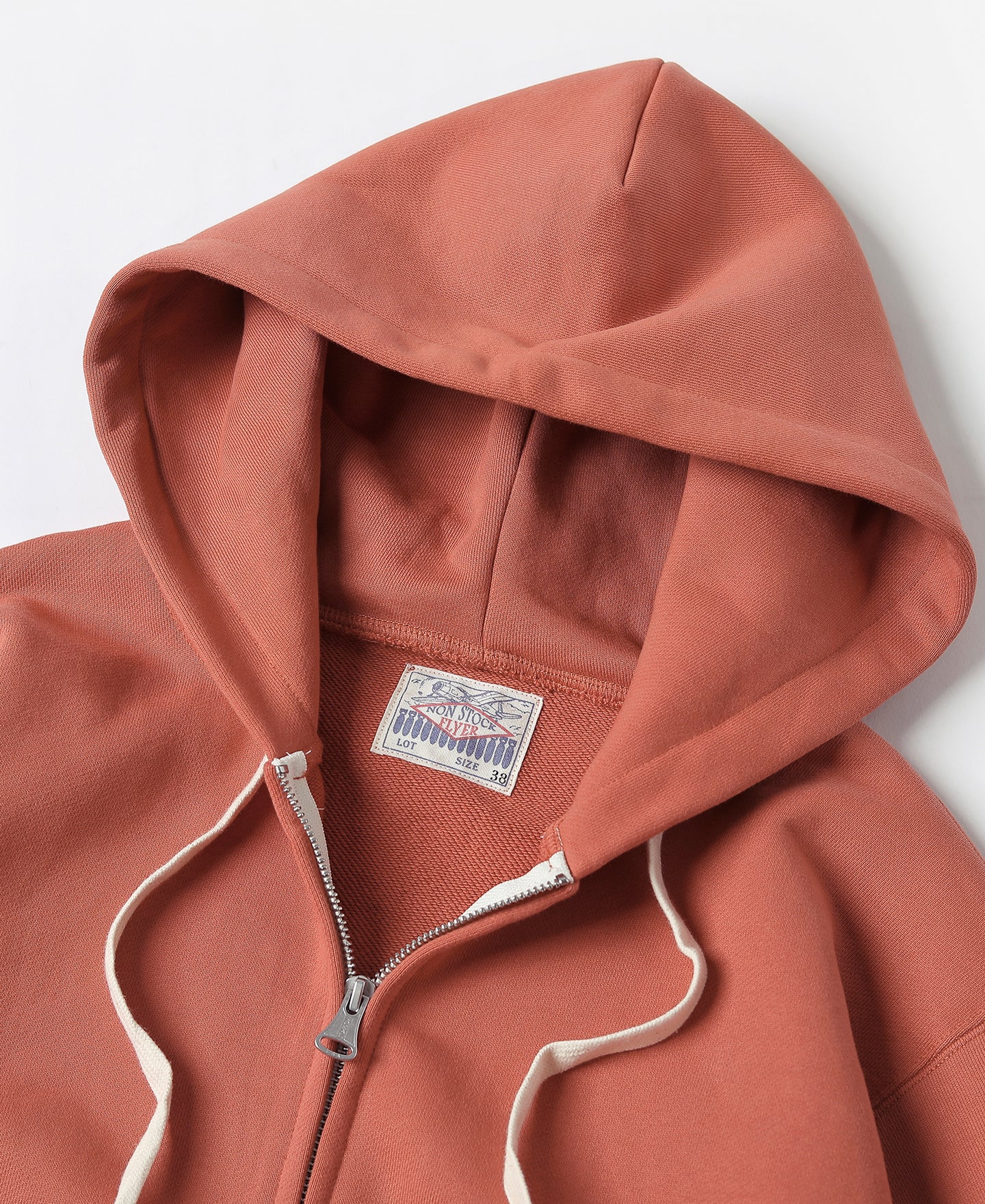 17.5 oz Terry Cloth Full-Zip Hoodie - Brick Red - Image 7