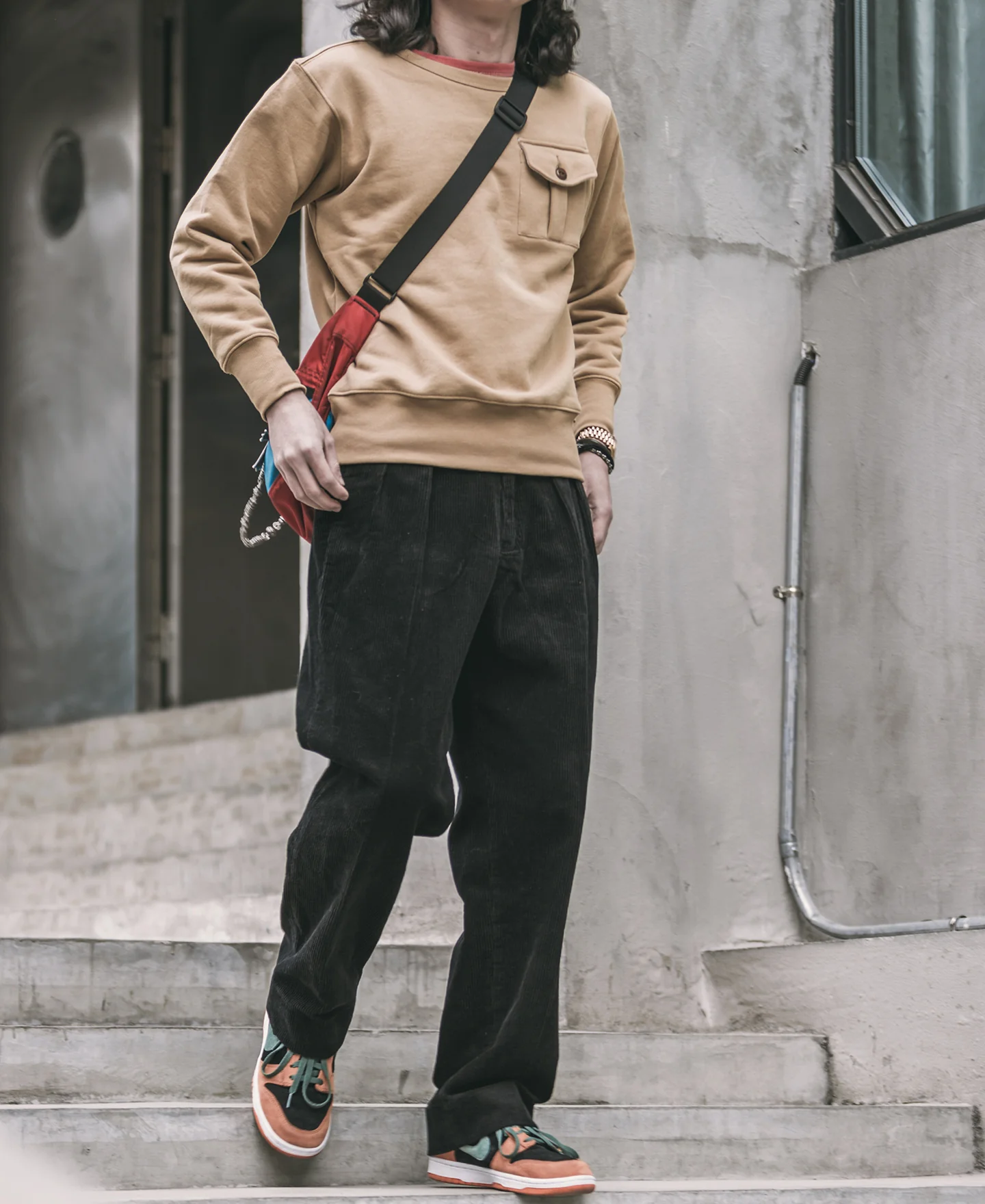Military Pocket Sweatshirt - Khaki - Image 3