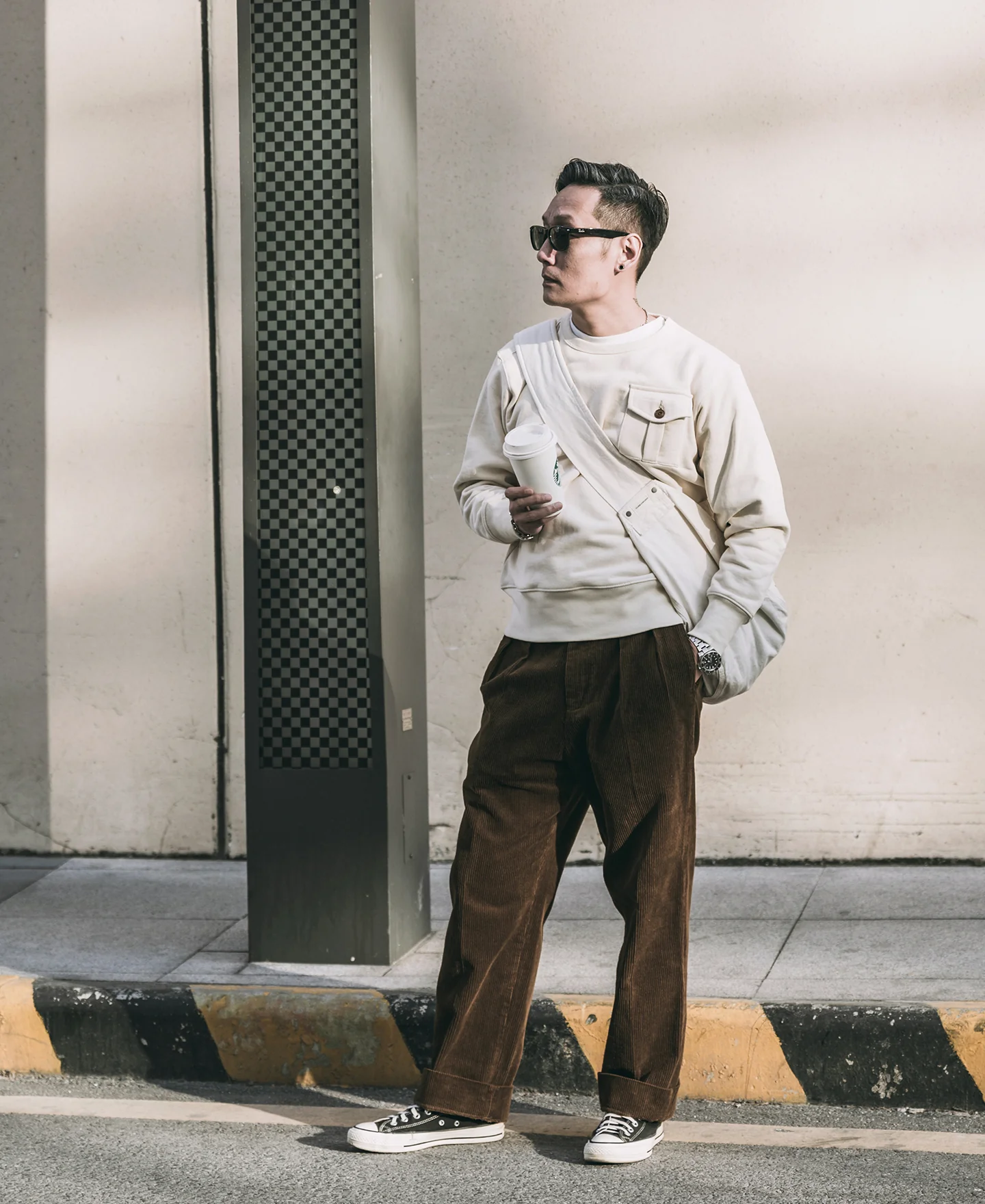 Military Pocket Sweatshirt - Apricot - Image 3