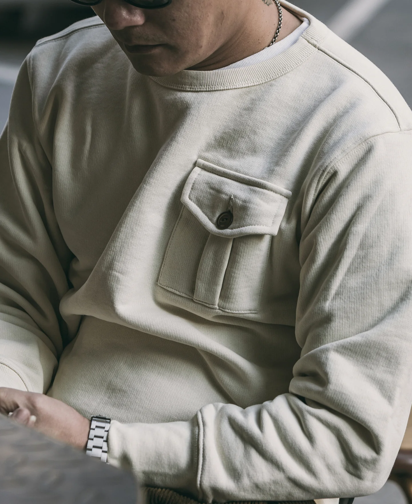 Military Pocket Sweatshirt - Apricot - Image 4