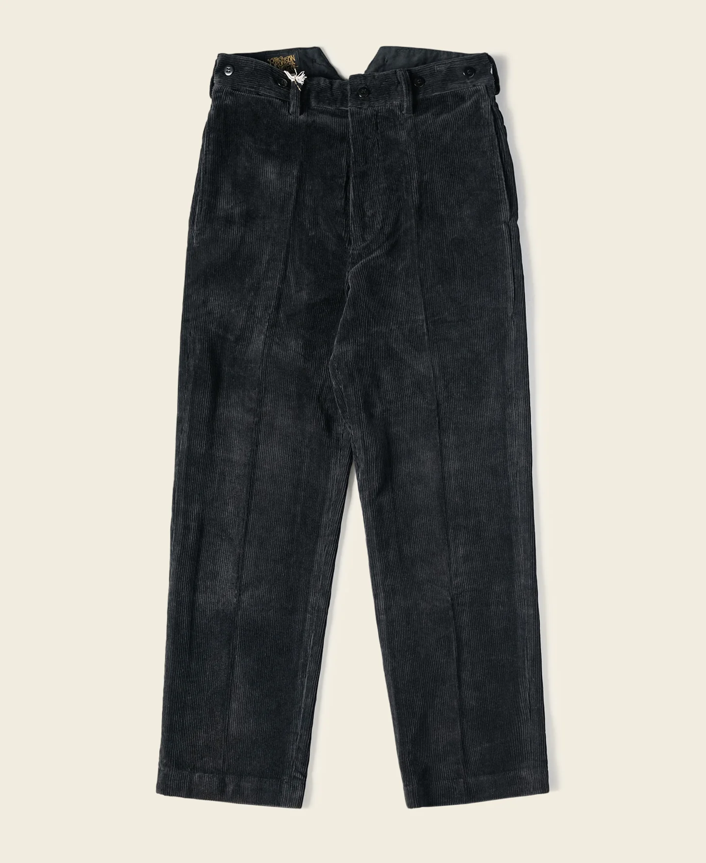 1920s Heavy-Duty Corduroy Work Pants - Black