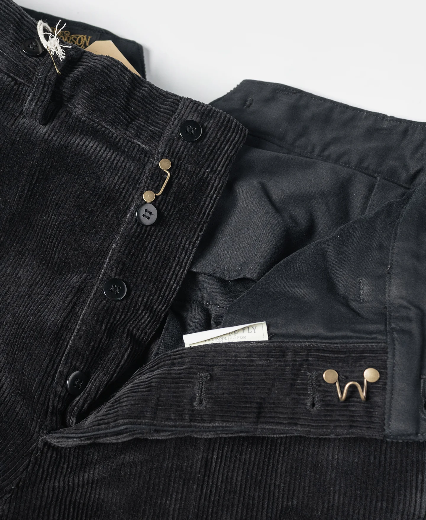 1920s Heavy-Duty Corduroy Work Pants - Black - Image 9