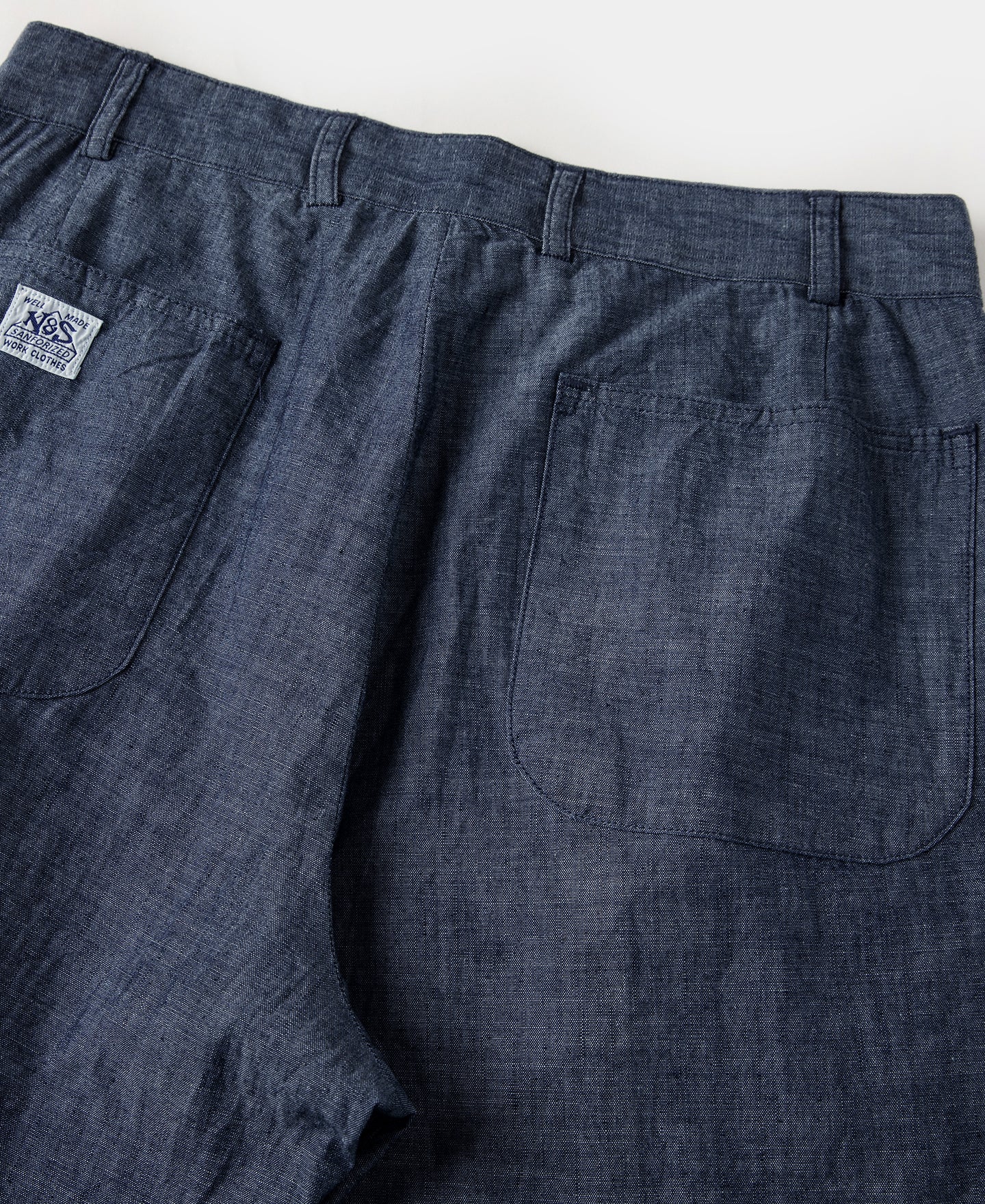 1930s Double-Pleated Chambray Pants - Image 12