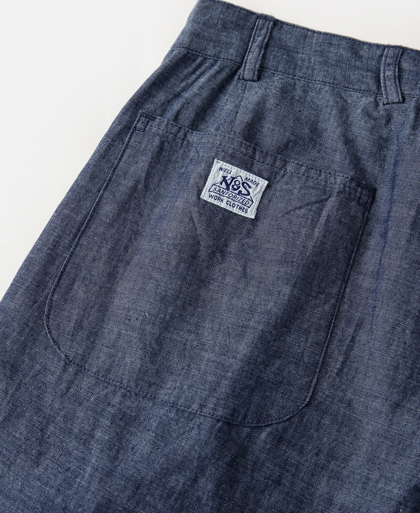 1930s Double-Pleated Chambray Pants - Image 13