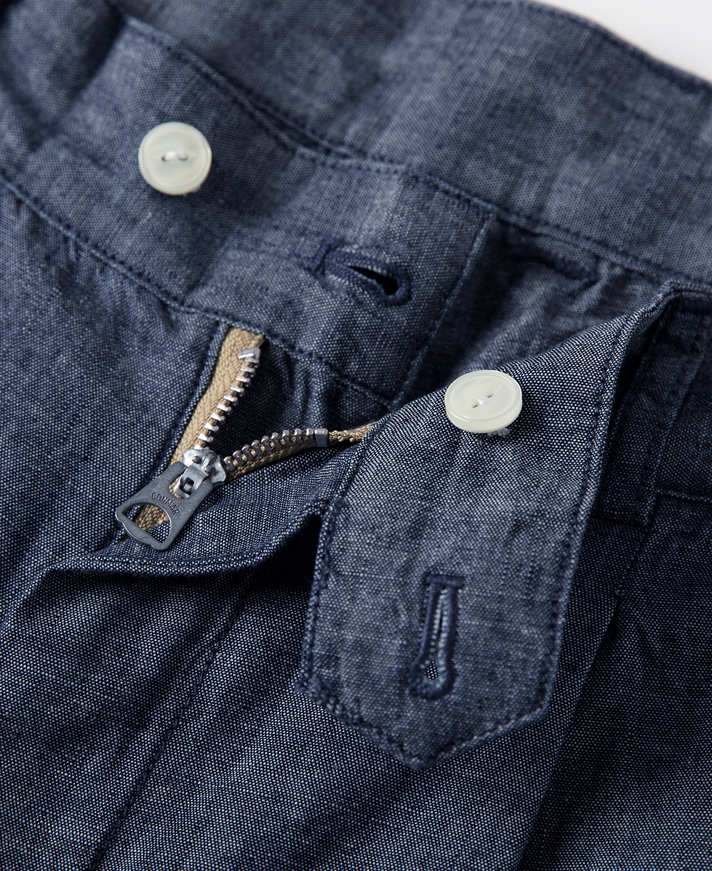 1930s Double-Pleated Chambray Pants - Image 8