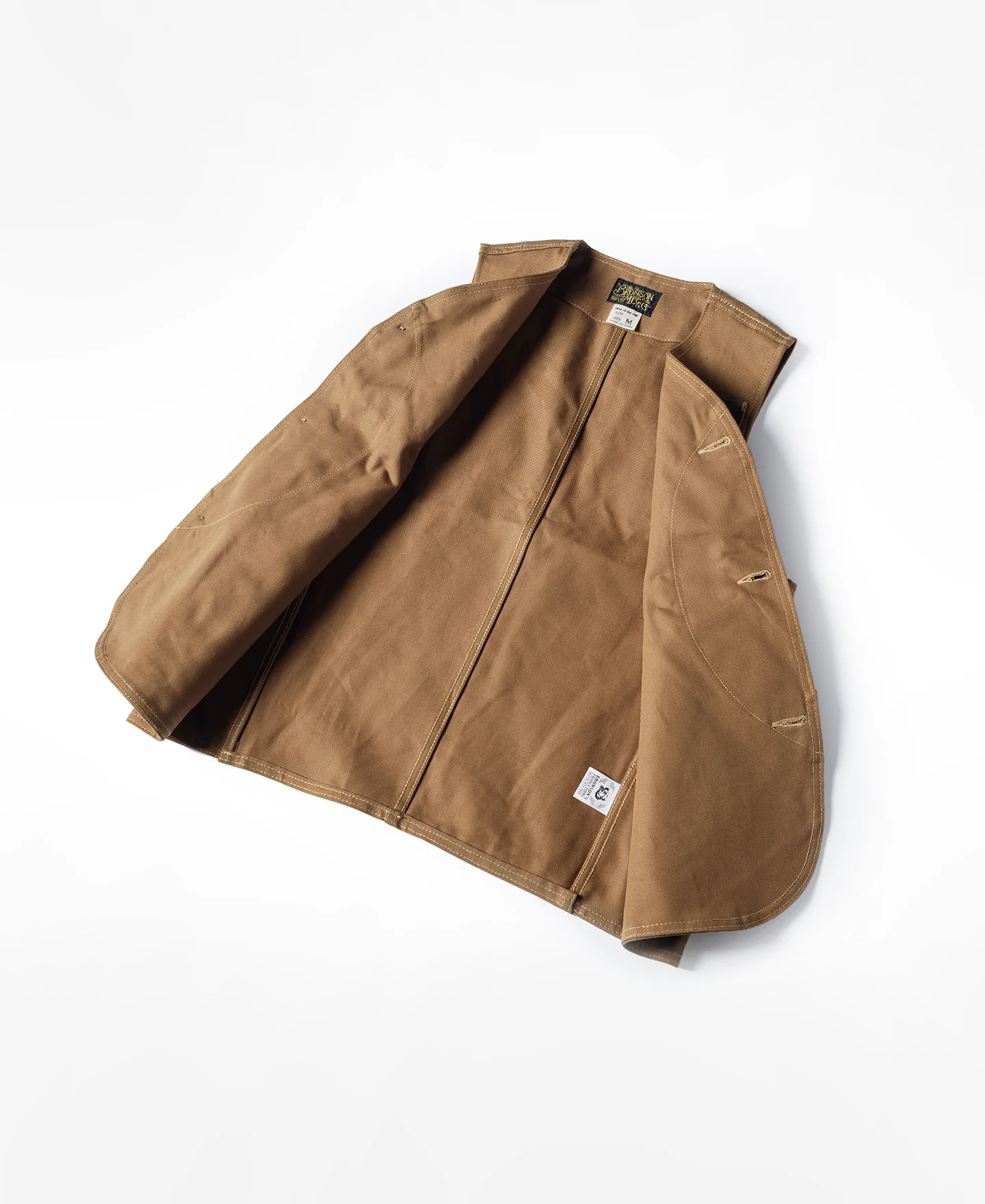 1930s Heavyweight Canvas Game Pocket Hunting Vest - Khaki - Image 3