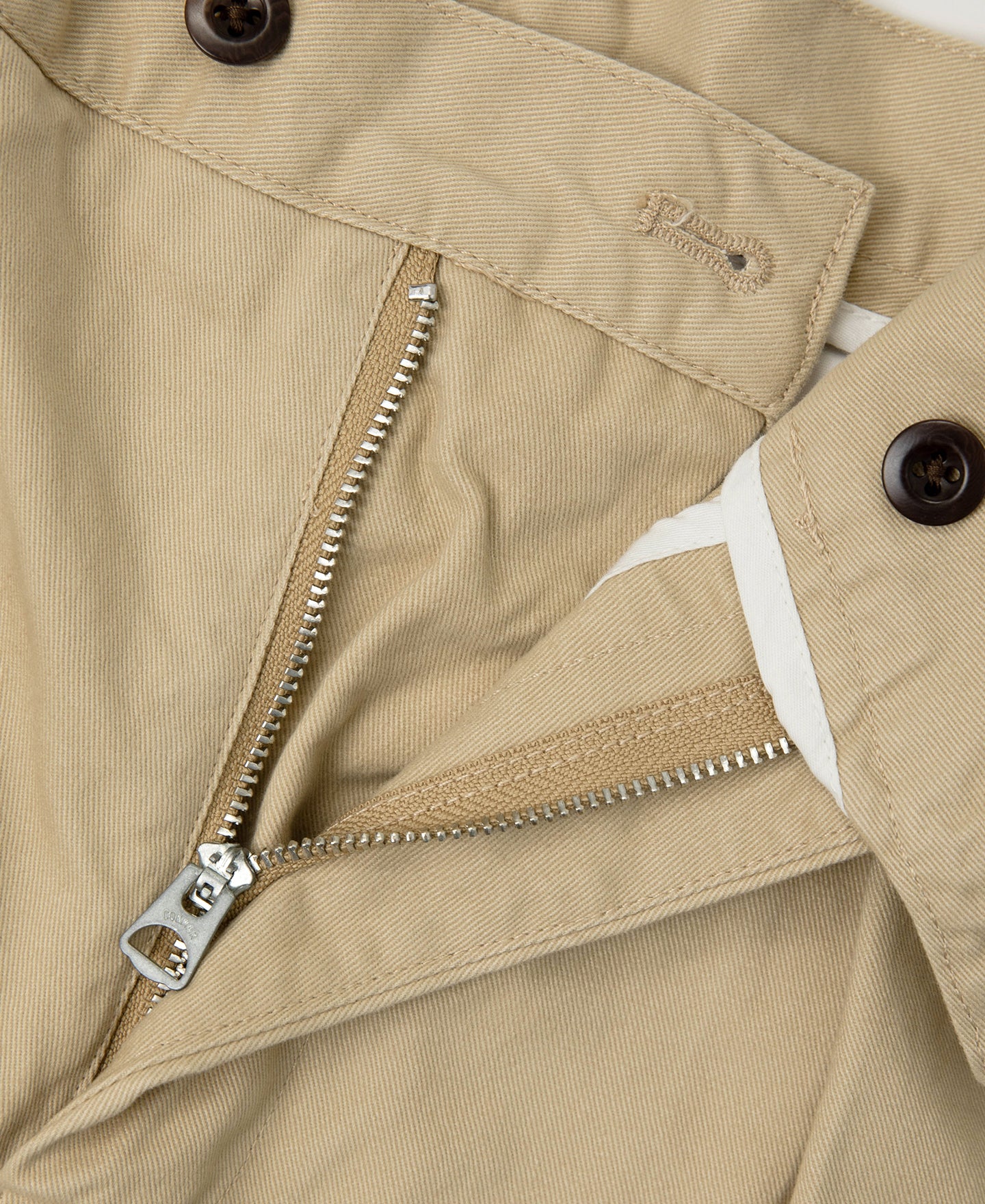 1930s IVY Style Double Pleated Chino Trousers - Khaki - Image 9