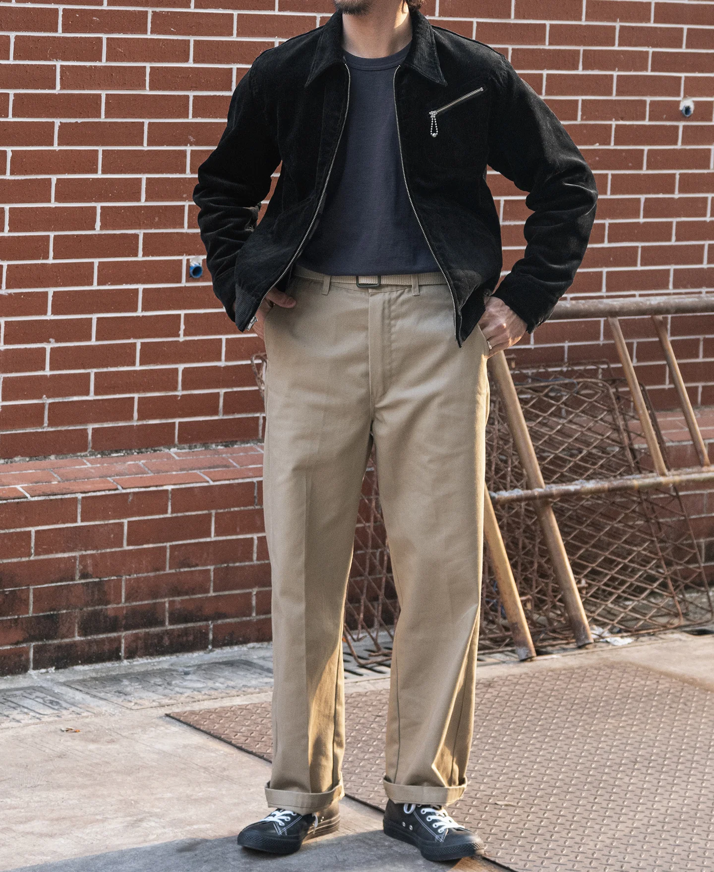 1940s Heavyweight Corduroy Cossack Jacket - Black - Image 5