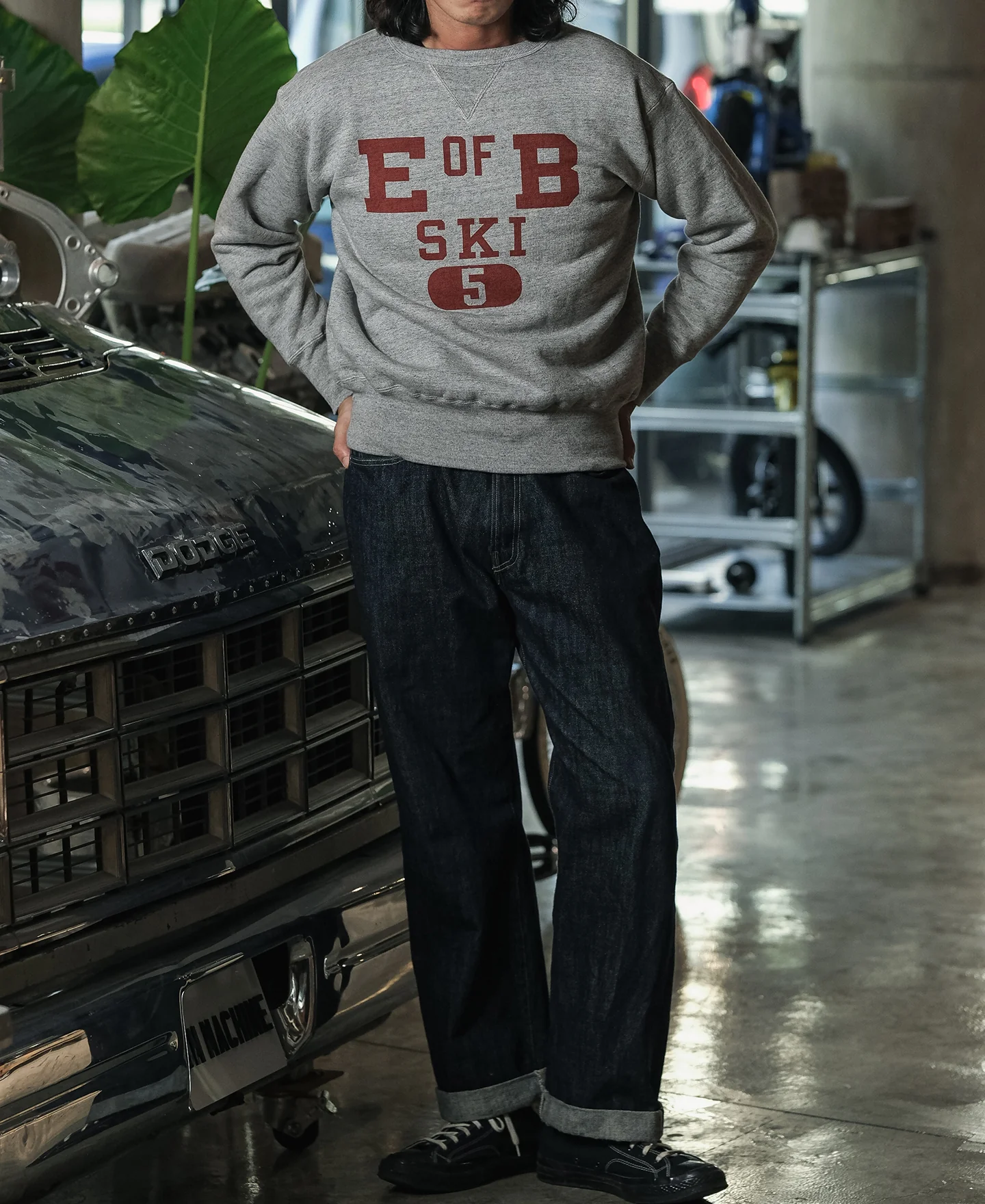 1940s Heavyweight SKI V-Inset Sweater - Gray - Image 3