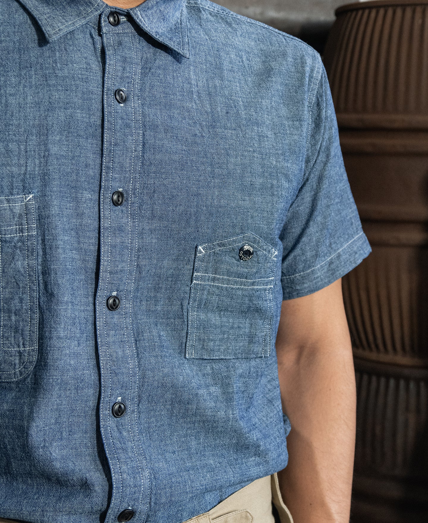 1943 Slub Cotton Chambray Work Shirt - Image 5