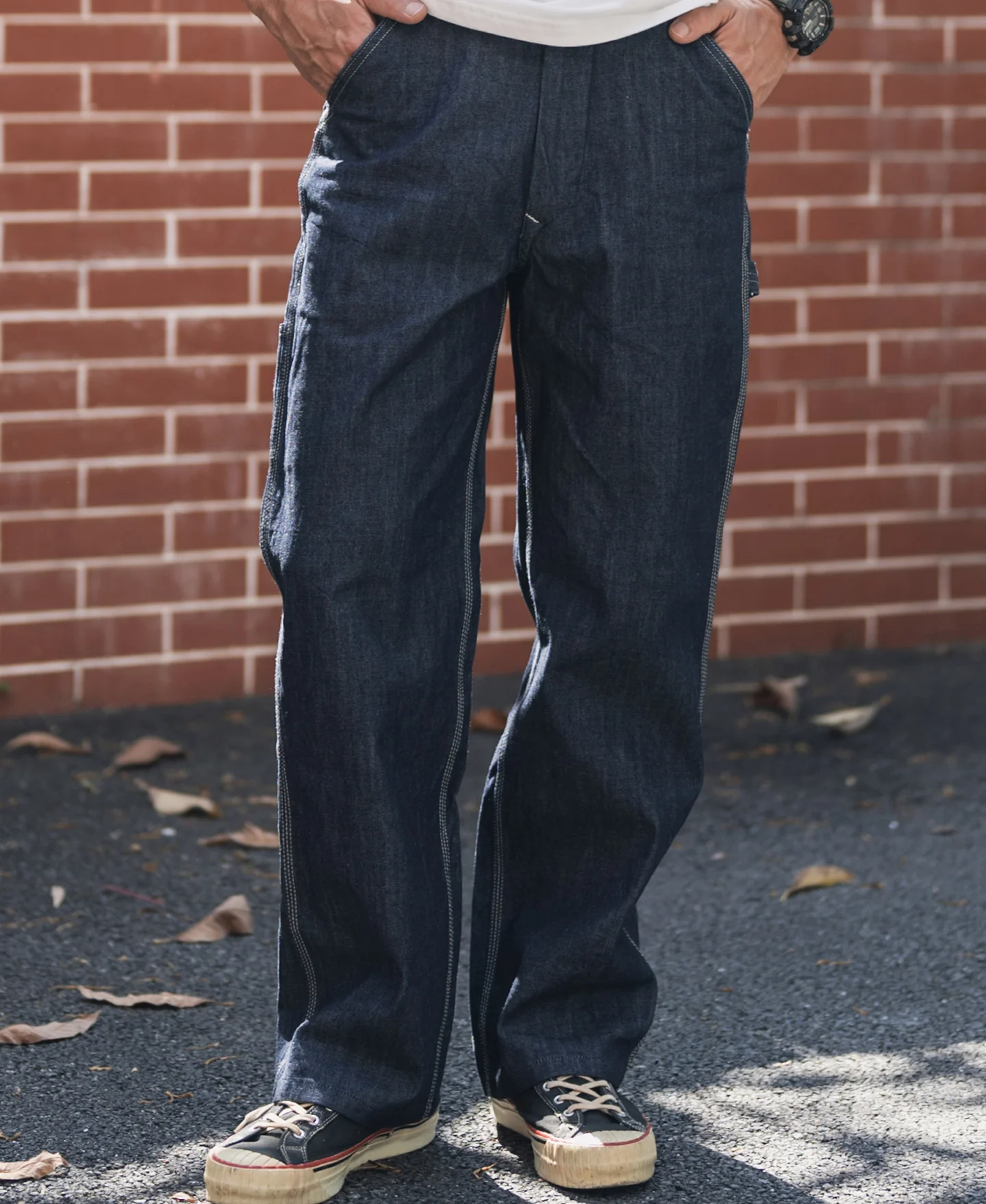 1950s Indigo Denim Painter Pants - Image 6
