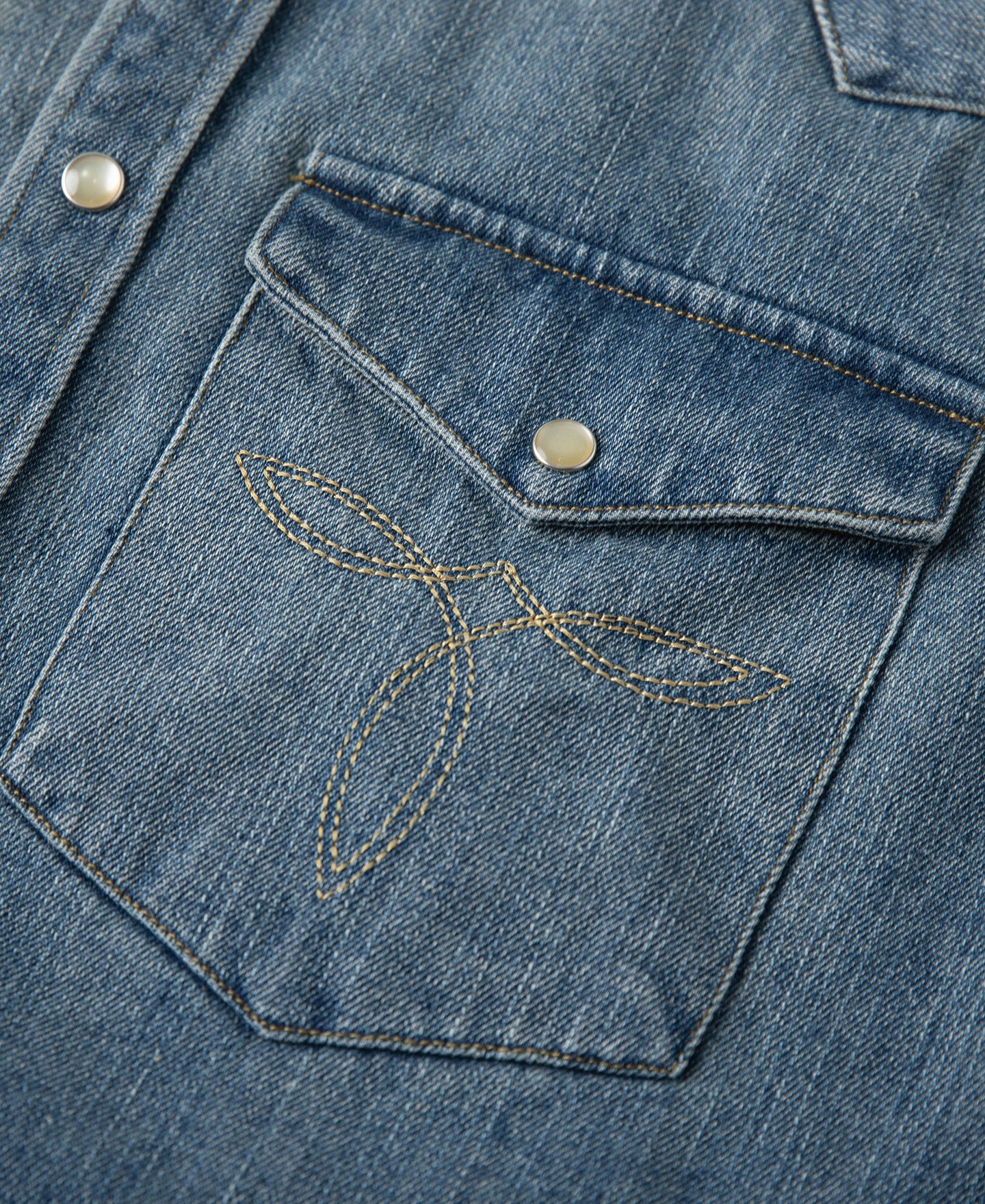 1950s Slub Denim Western Shirt - Image 12