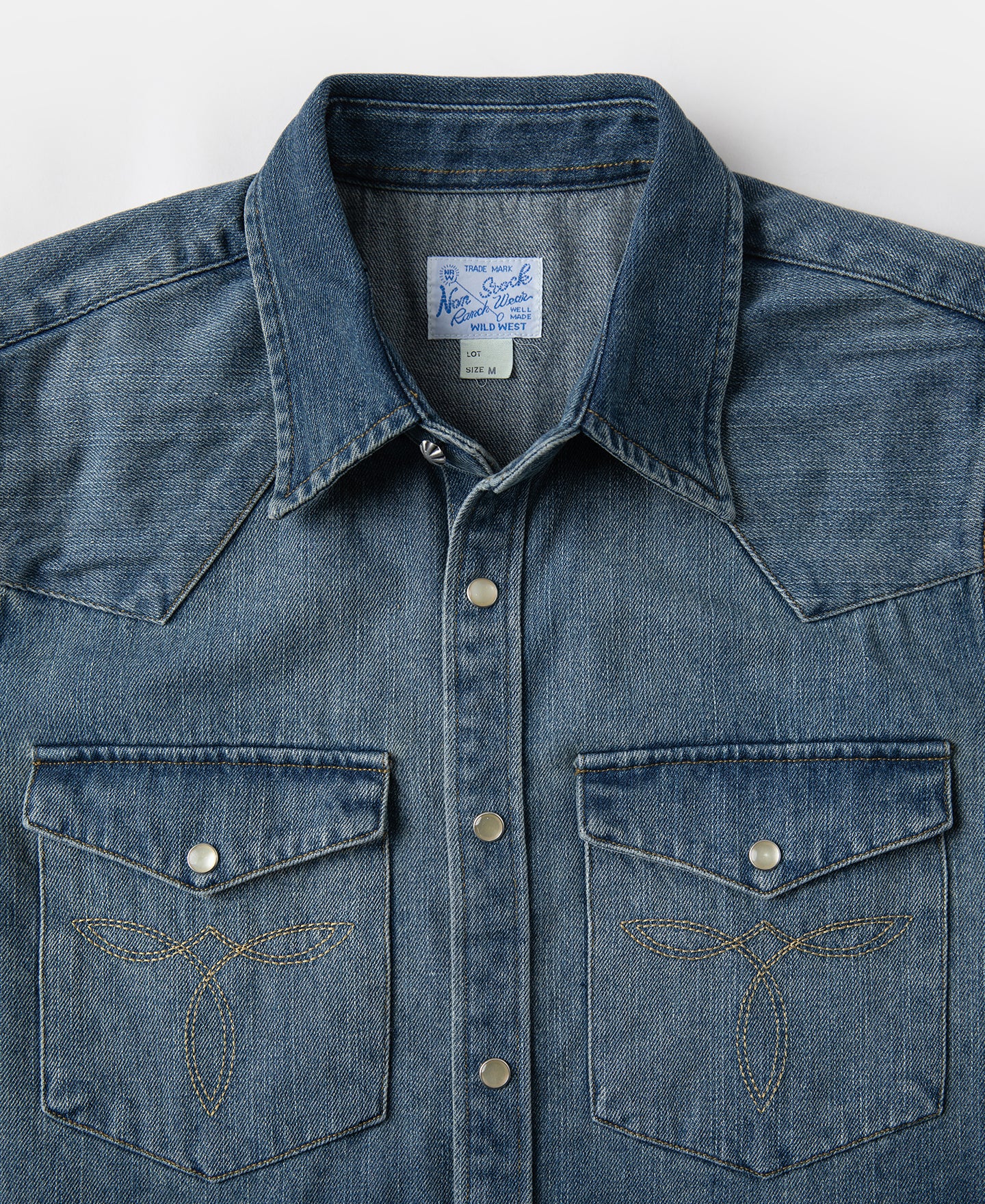 1950s Slub Denim Western Shirt - Image 7