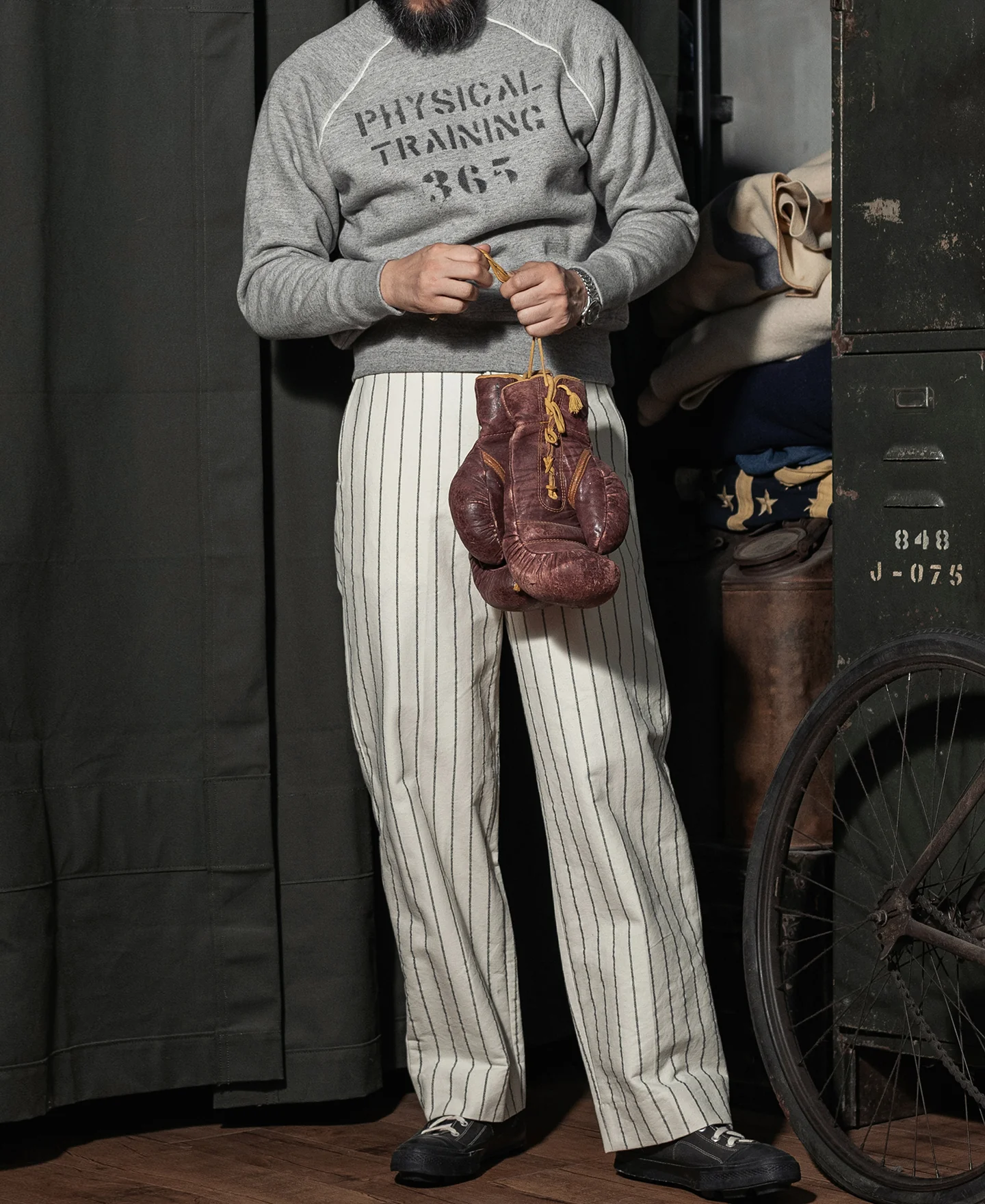 1950s Sports Training Raglan Sleeve Sweater - Gray - Image 6