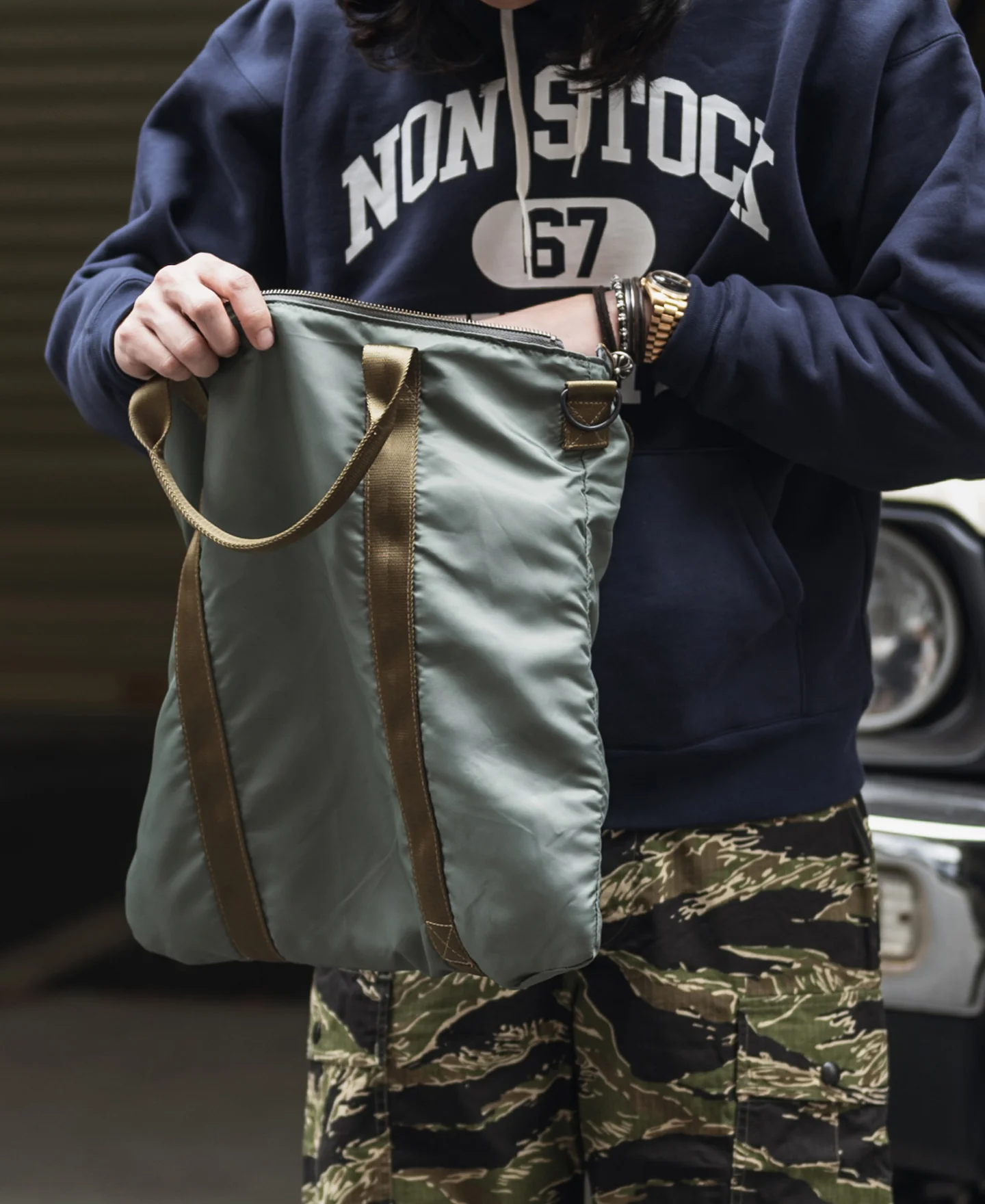 1950s USAF Helmet Bag - Sage Green - Image 3