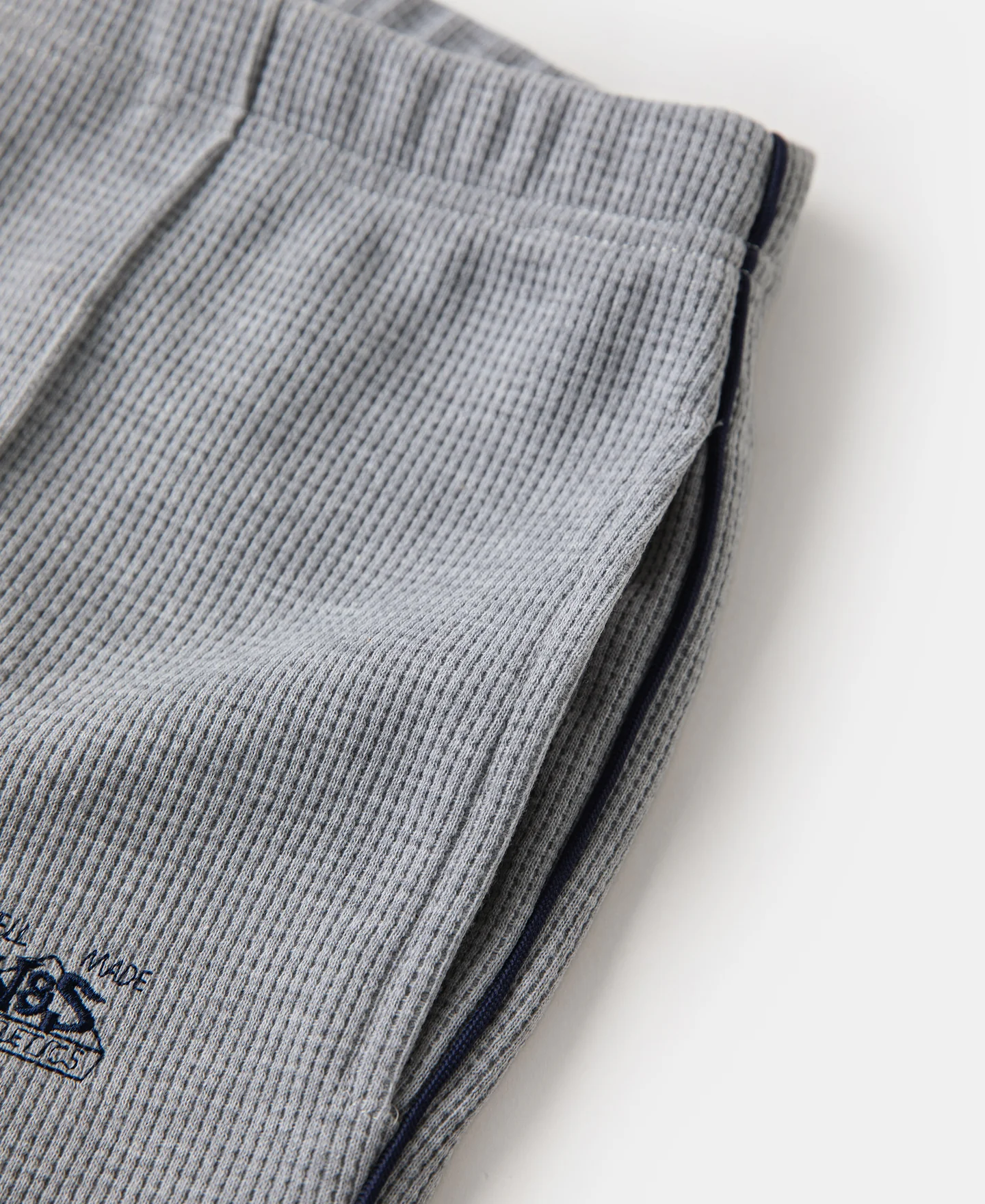 1970s Heavyweight Waffle Knit Jogger Pants - Gray - Image 9