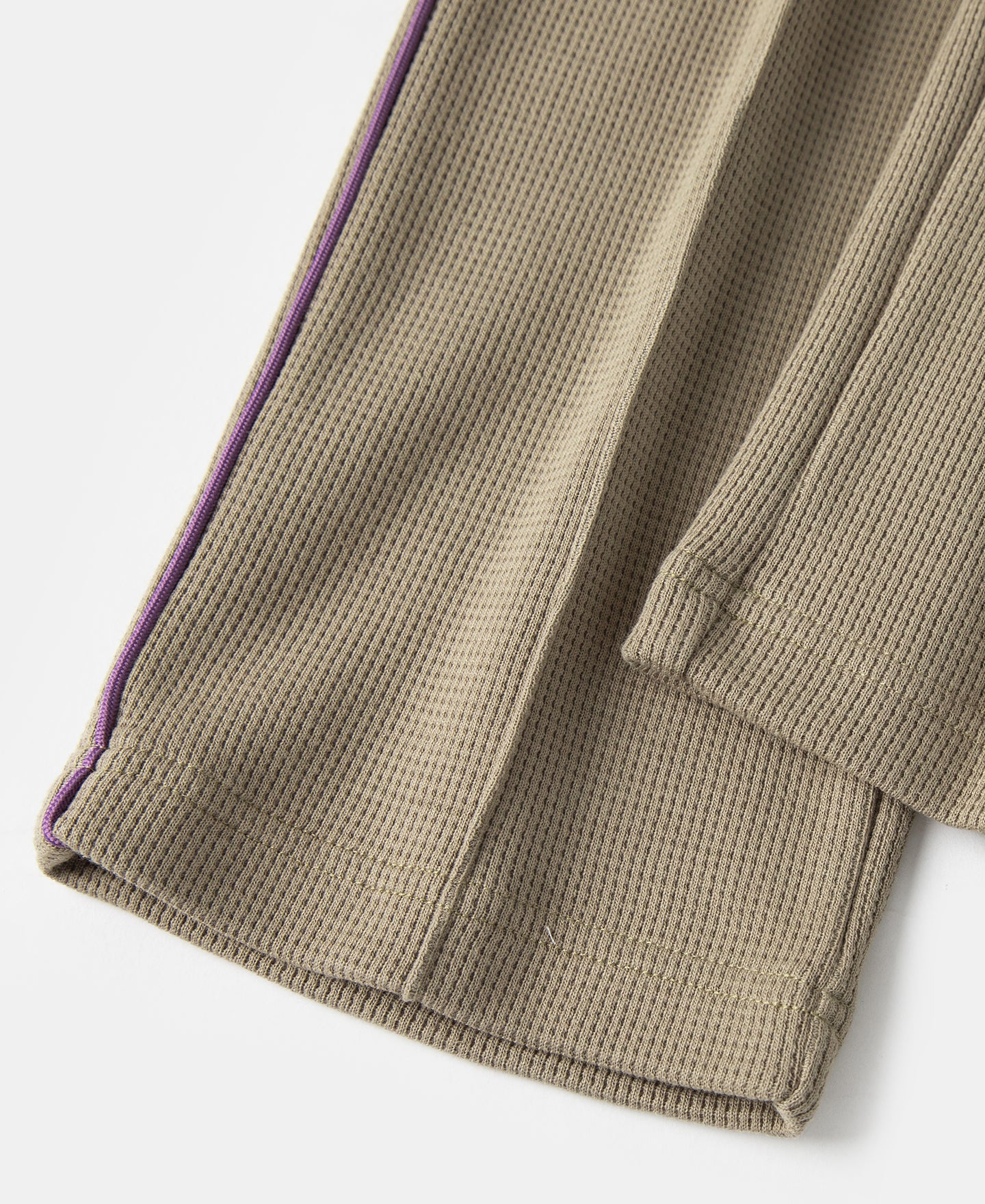 1970s Heavyweight Waffle Knit Jogger Pants - Khaki - Image 14