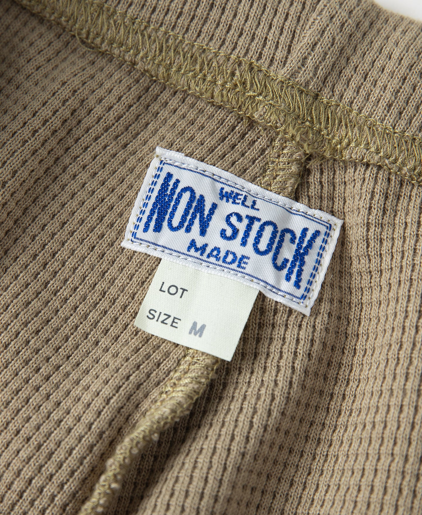 1970s Heavyweight Waffle Knit Jogger Pants - Khaki - Image 8