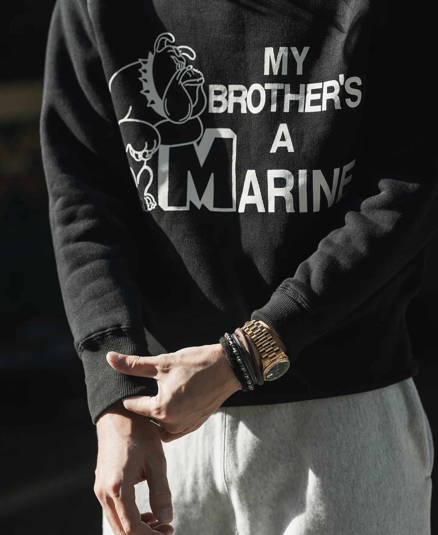 1980s Marine Bulldog Raglan Sweatshirt - Black - Image 4