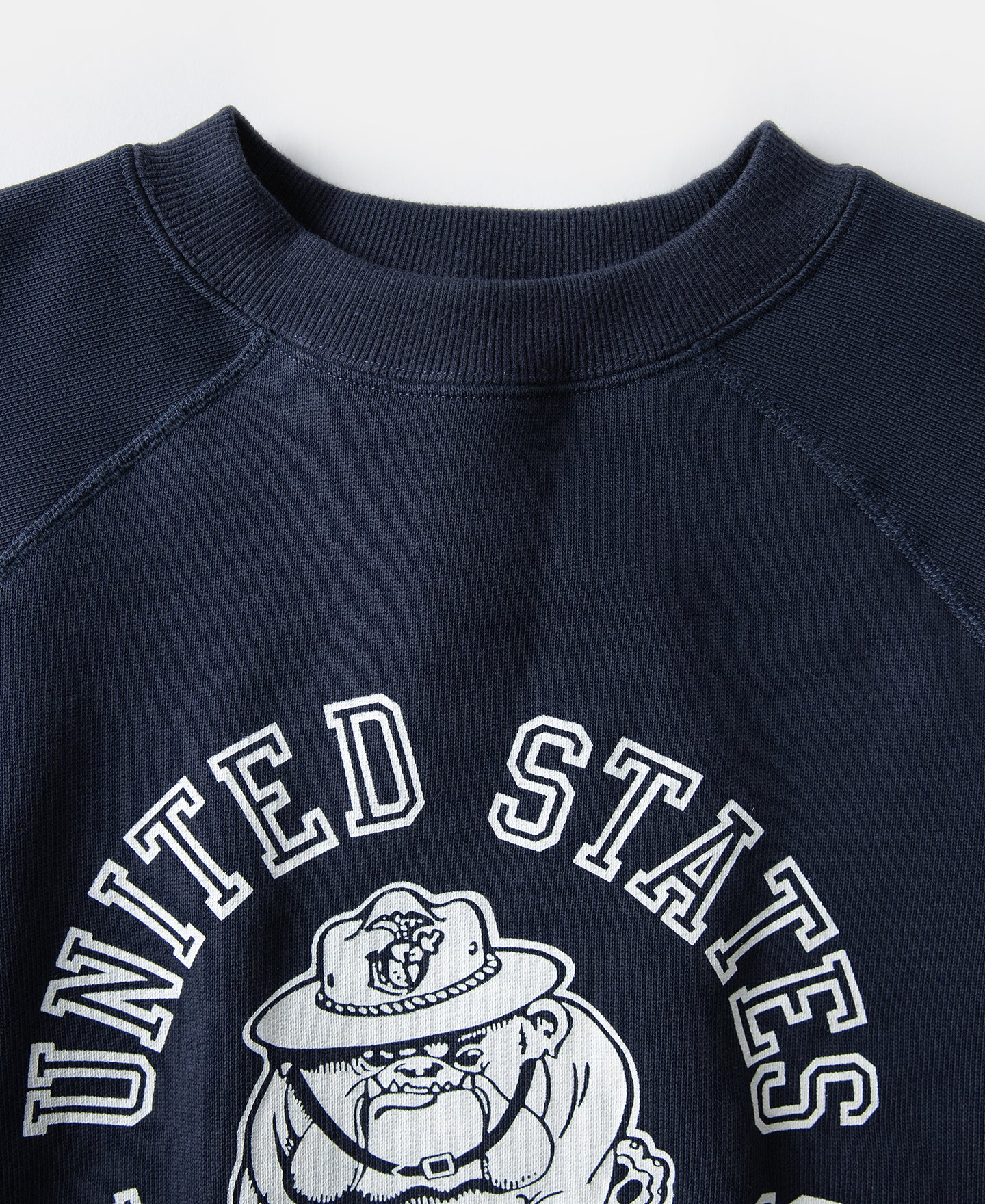 1980s Marine Devil Dog Raglan Sweatshirt - Navy - Image 6