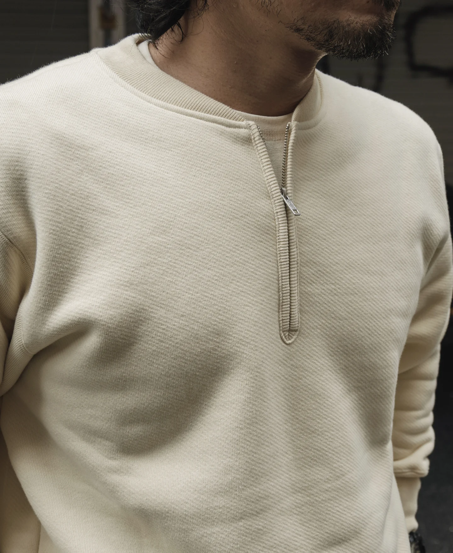 Racing Half-Zip Heavyweight Fleece Sweatshirt - Apricot - Image 3