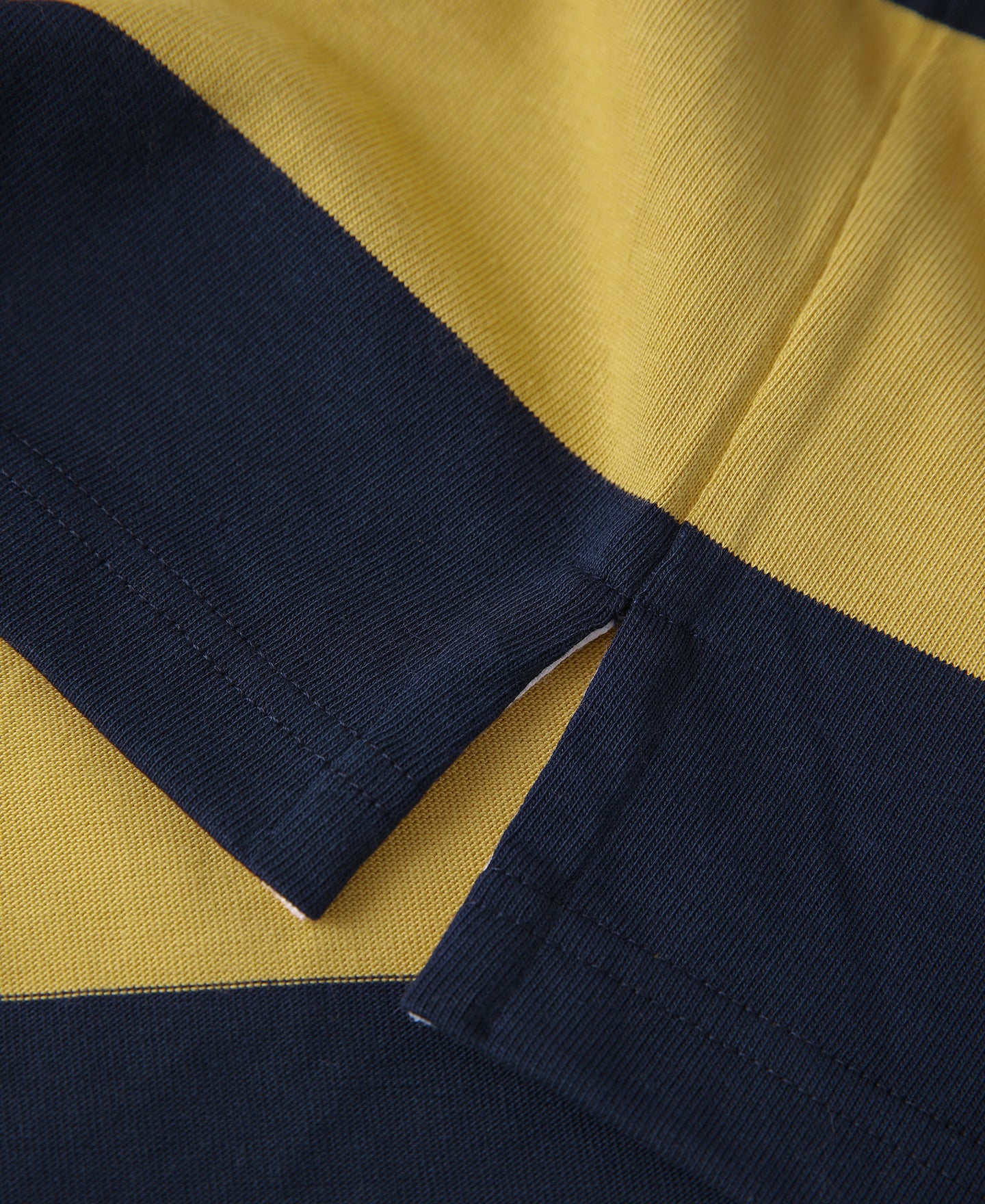 Classic Fit Striped Jersey Rugby Shirt - Yellow/Navy - Image 10
