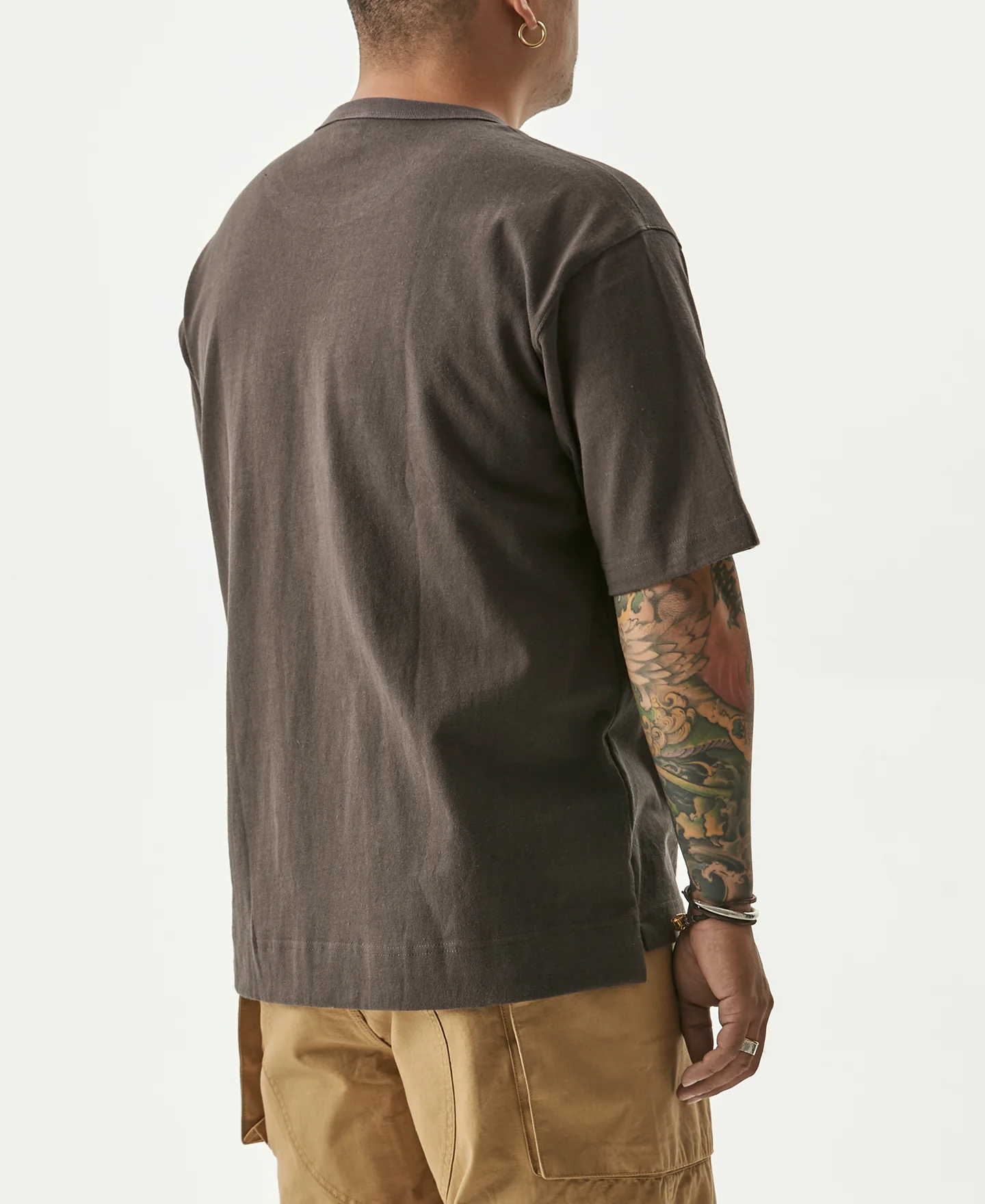9.8 oz Cotton Classic Pocket T-Shirt - Dark Gray - Image 4