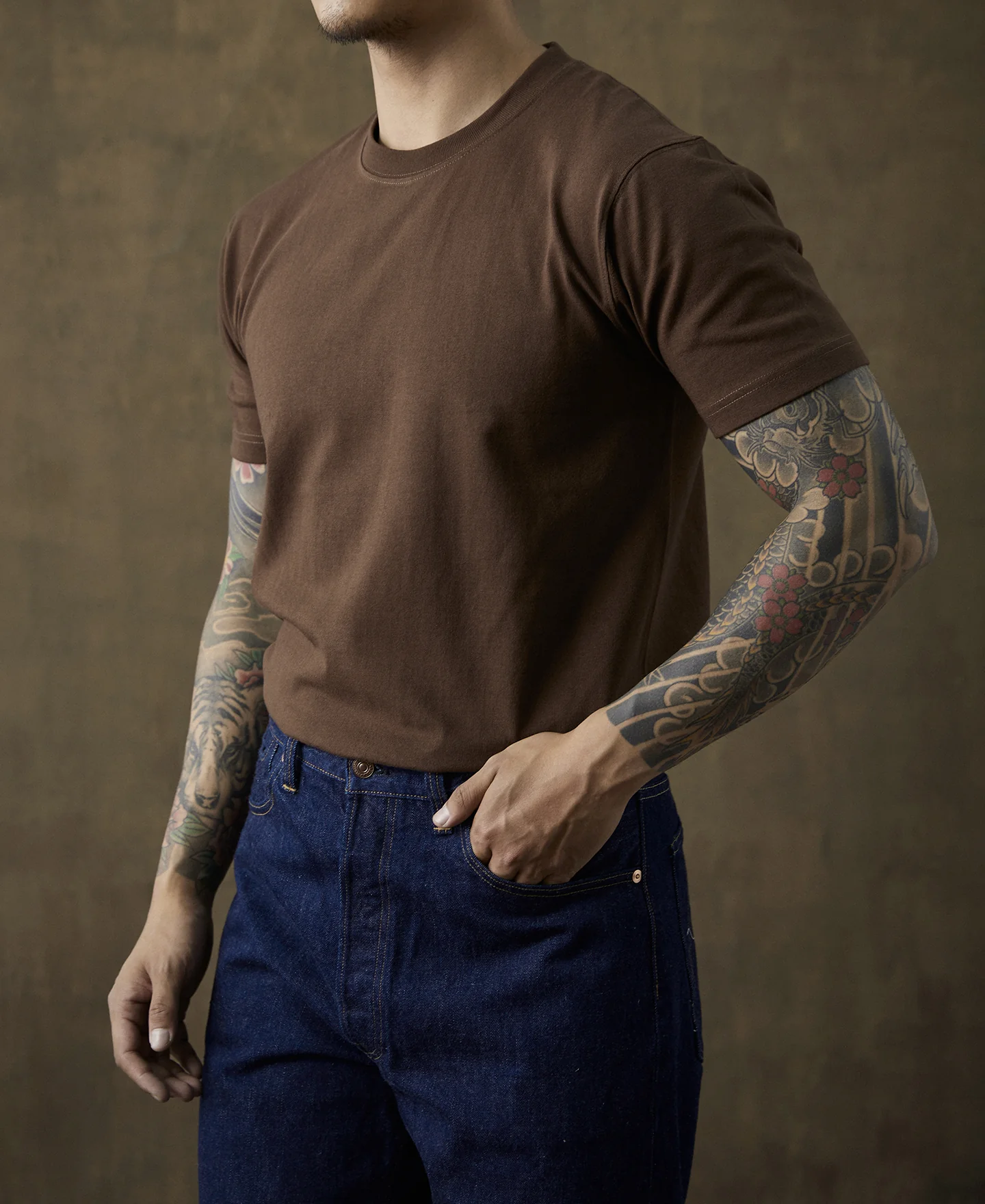 9 oz Cotton Tubular T-Shirt - Coffee - Image 3