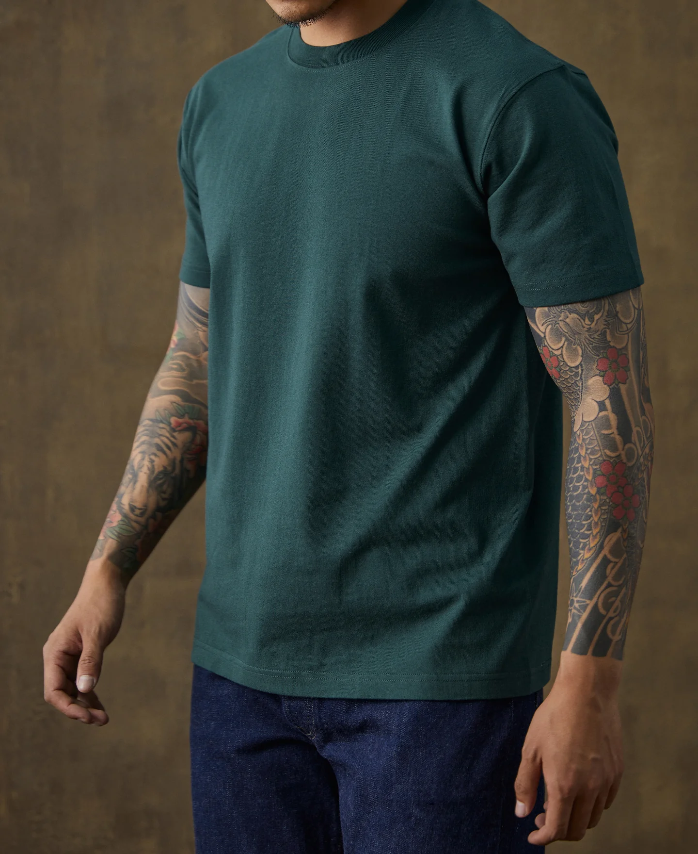 9 oz Cotton Tubular T-Shirt - Dark Green - Image 5