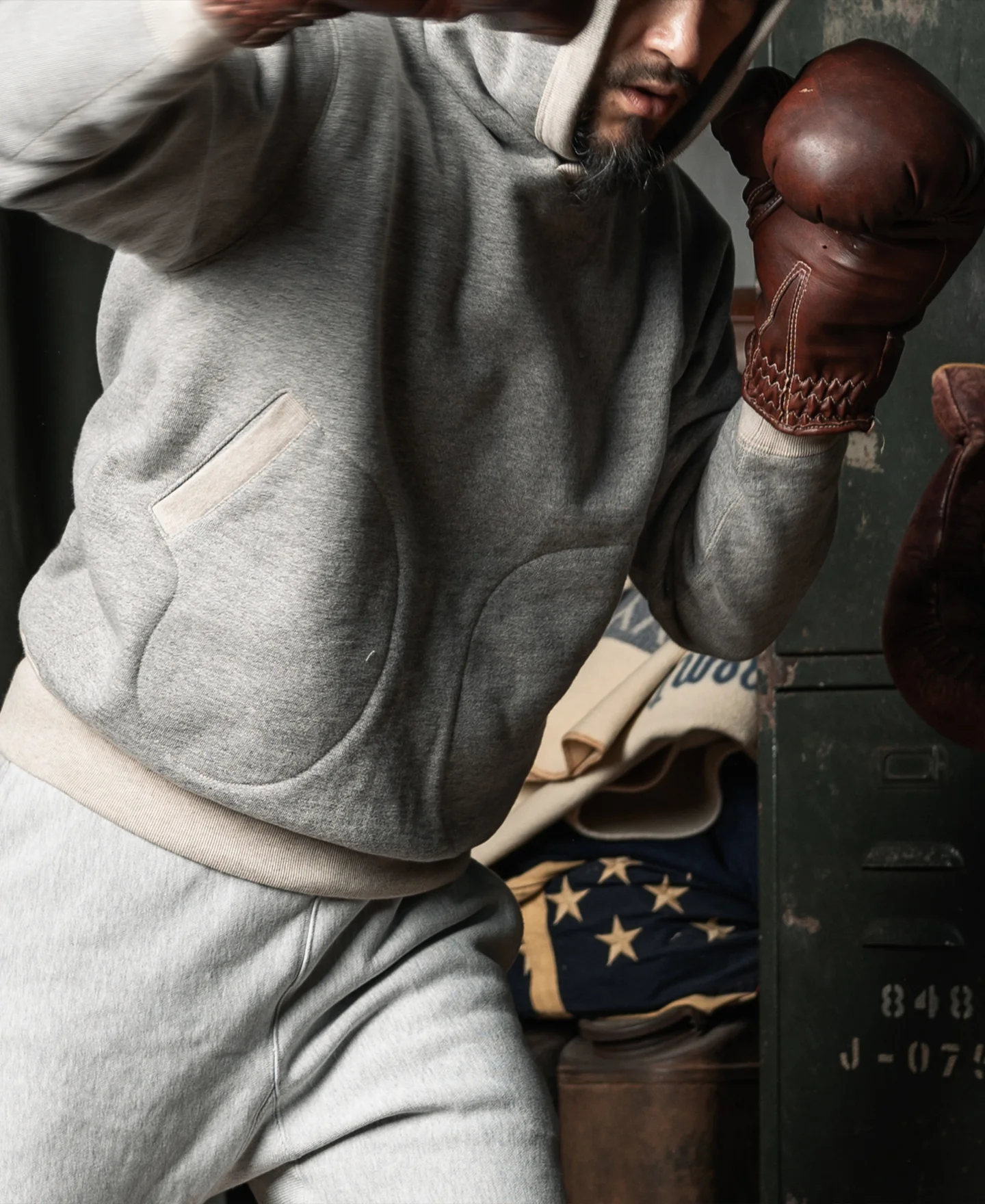 Boxing Glove Pocket Lock Hood Hoodie - Image 4