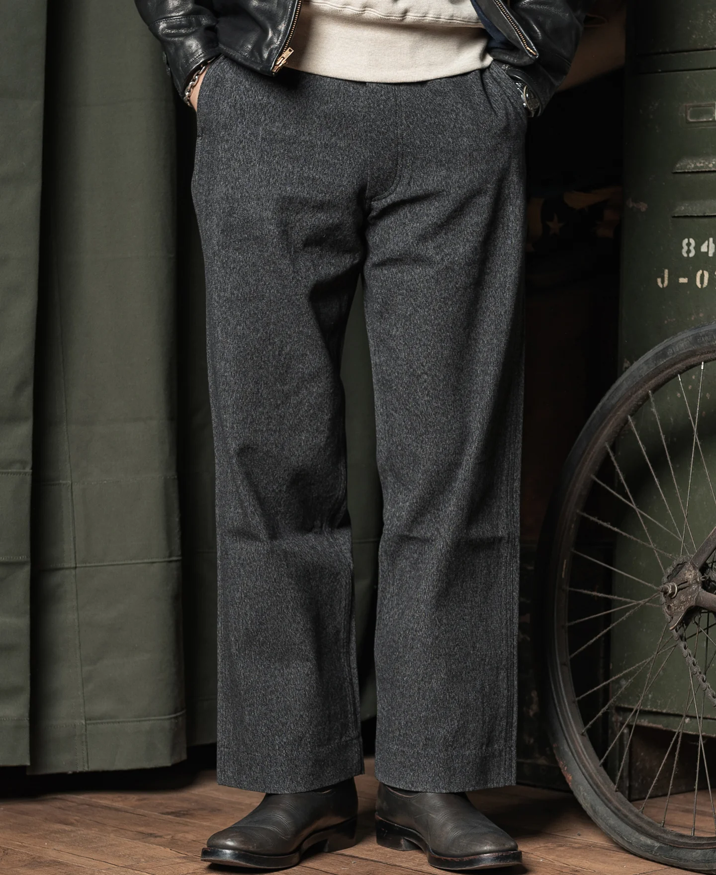 1940s Covert Salt & Pepper Trousers - Image 4