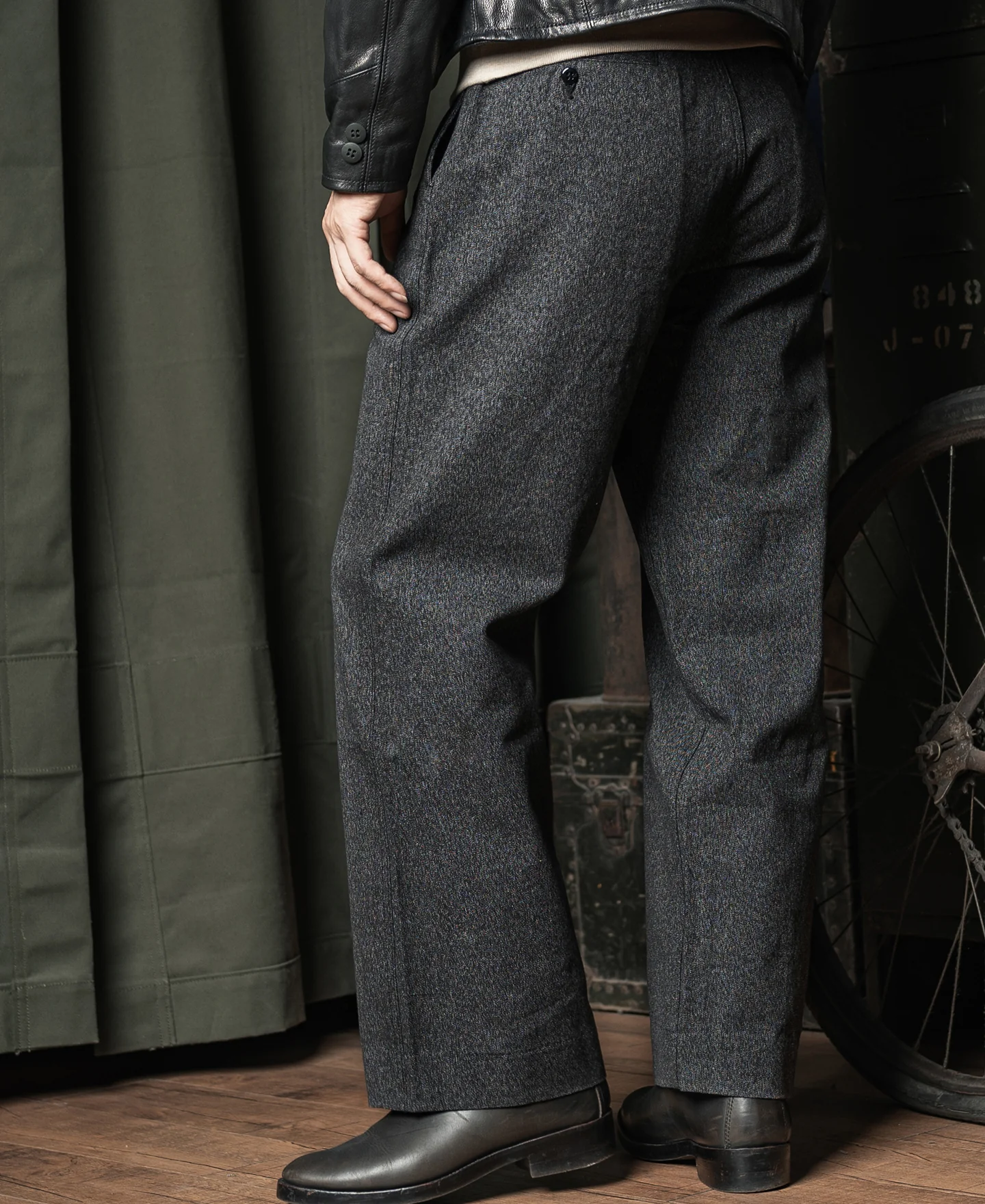 1940s Covert Salt & Pepper Trousers - Image 6