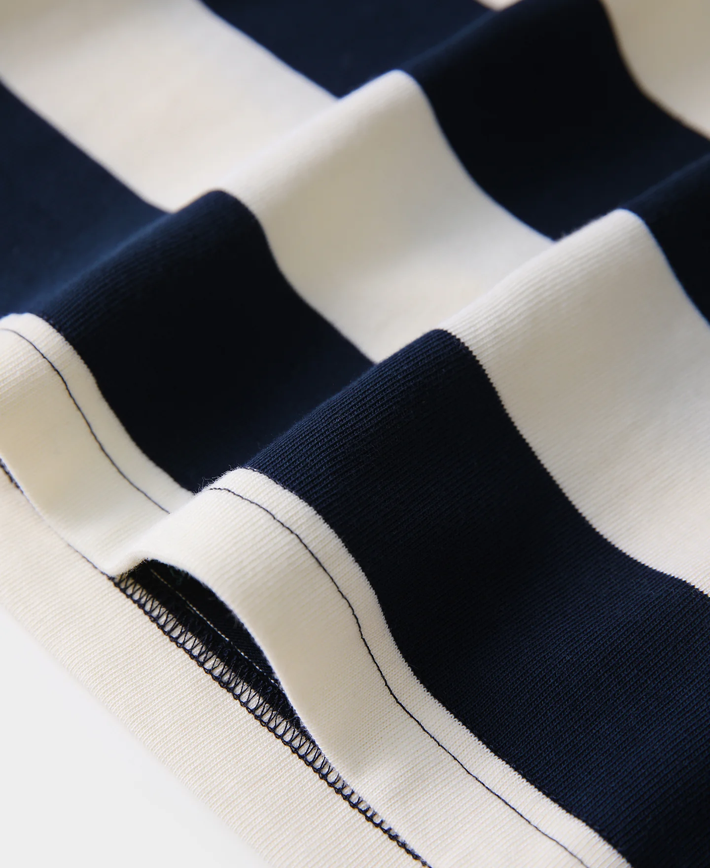 Heavyweight Cotton Wide Striped T-Shirt - Blue/White - Image 11