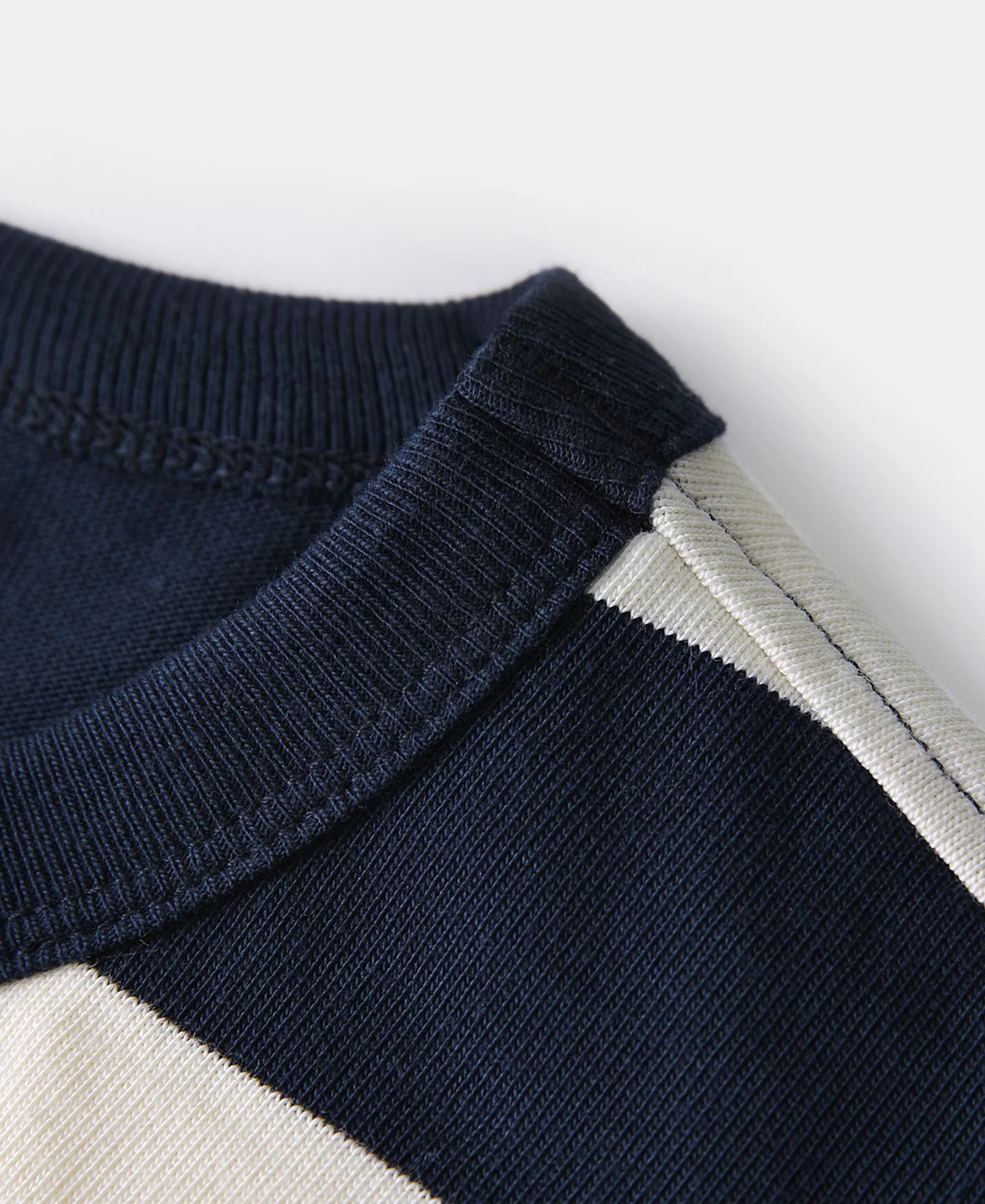 Heavyweight Cotton Wide Striped T-Shirt - Blue/White - Image 8