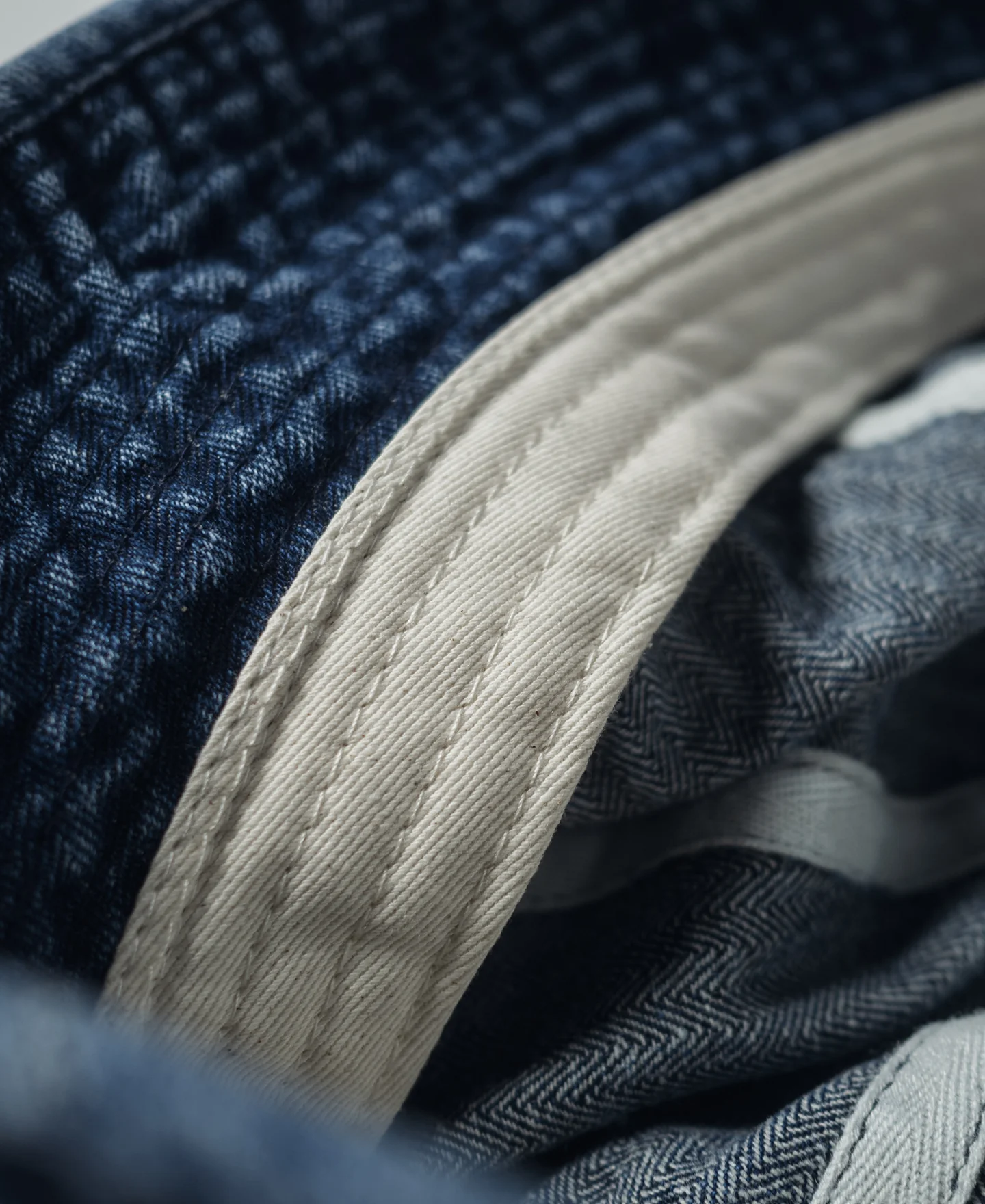 Herringbone Denim Bucket Hat - Image 10