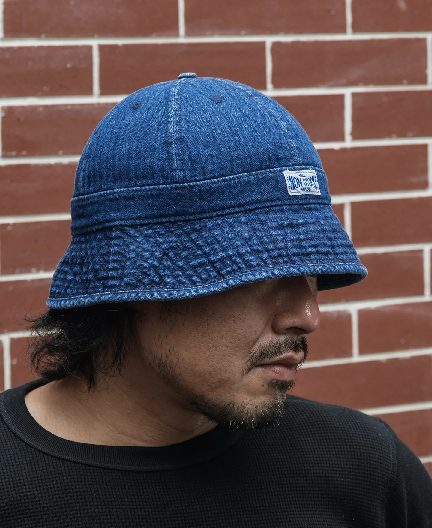 Herringbone Denim Bucket Hat - Image 3
