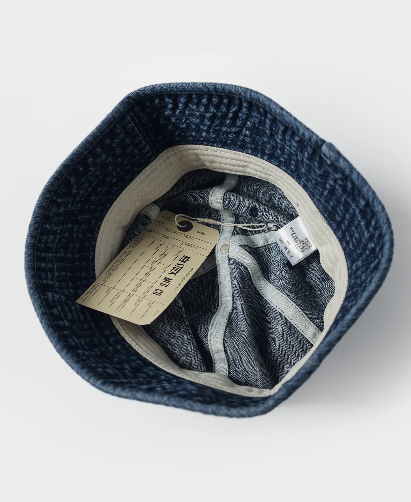 Herringbone Denim Bucket Hat - Image 8
