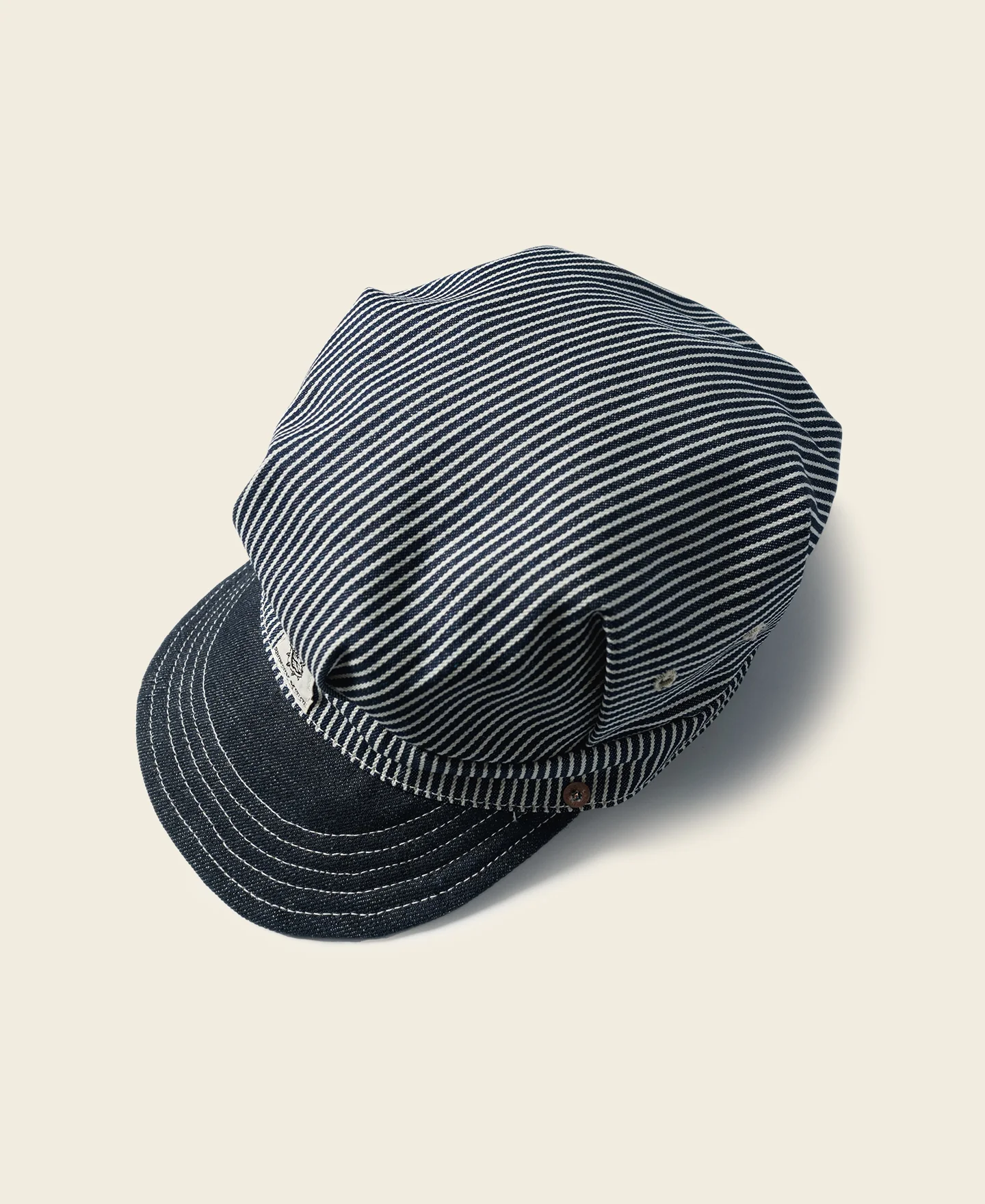 Hickory Stripe Railroad Engineer Cap - Image 2