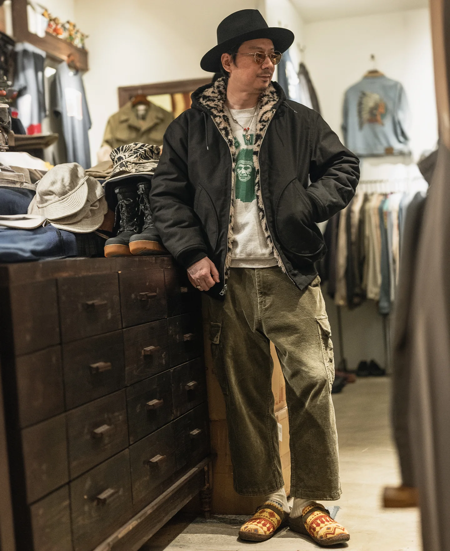 Leopard Print Reversible Deck Jacket - Black - Image 5