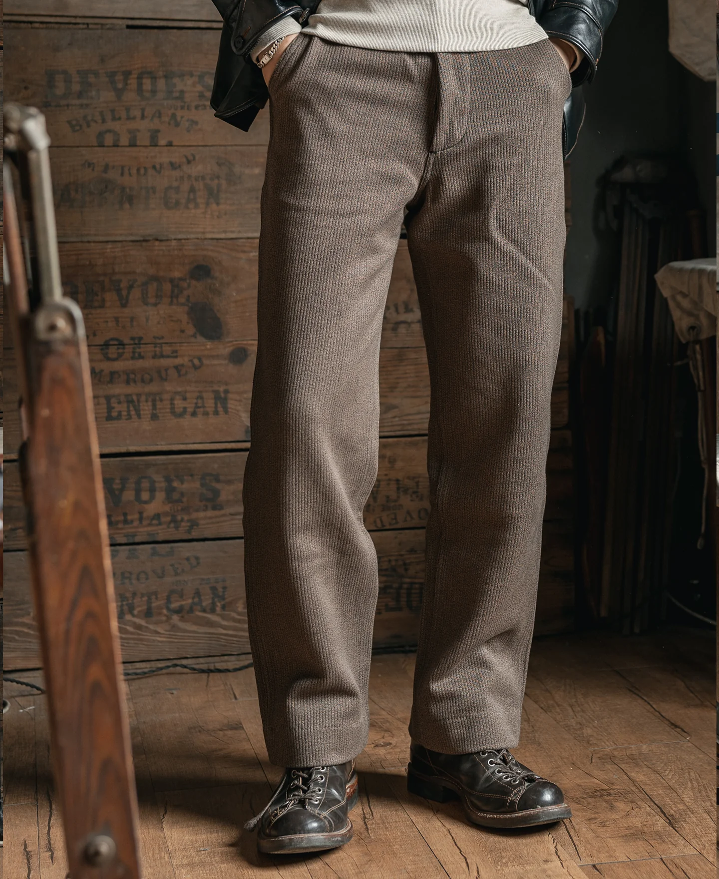 Lot 929 Pique Salt & Pepper Stripe Pants - Image 3