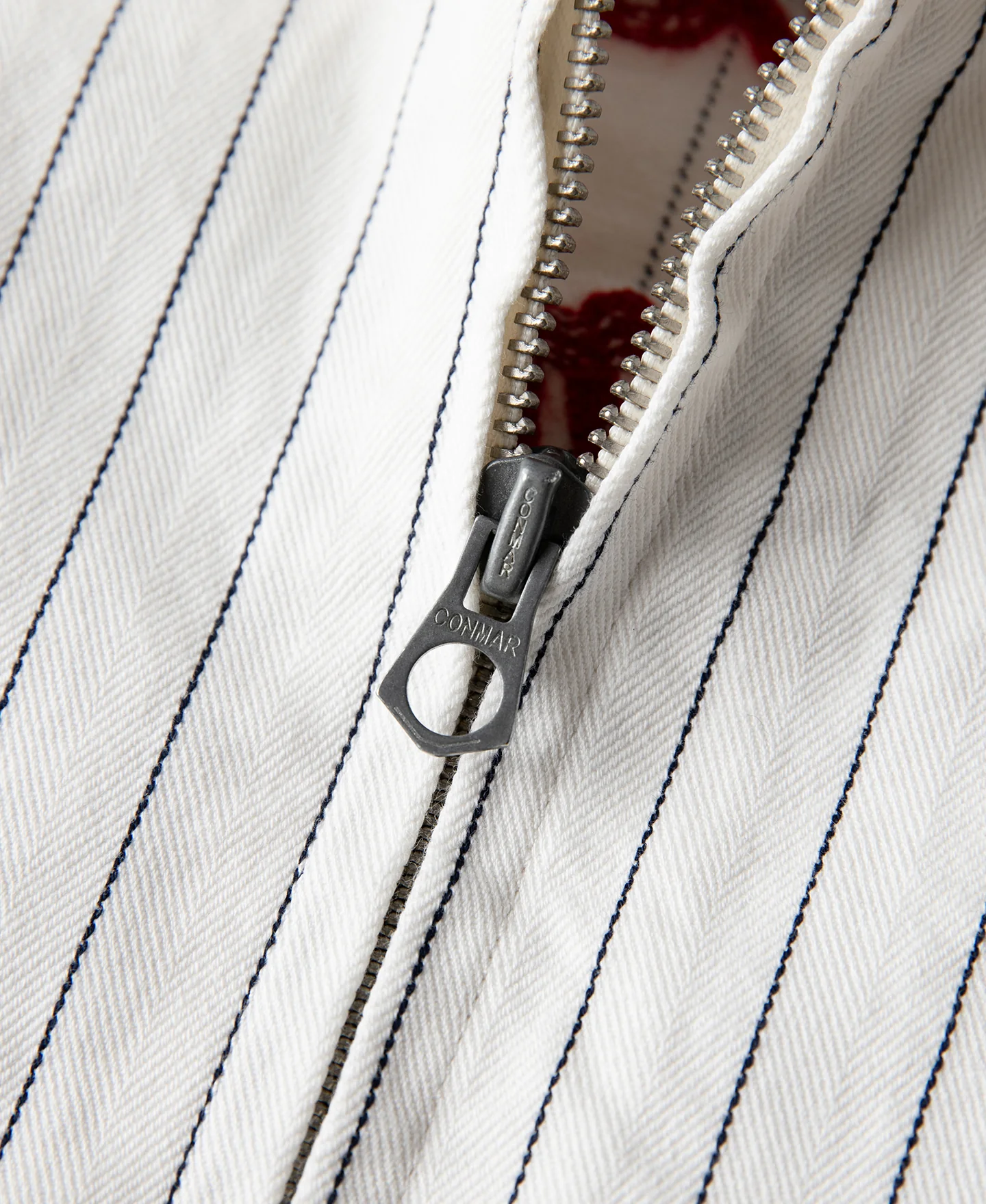 Lot 954 1950s Motorcycle Mechanic Stripe Chore Coat - White - Image 7
