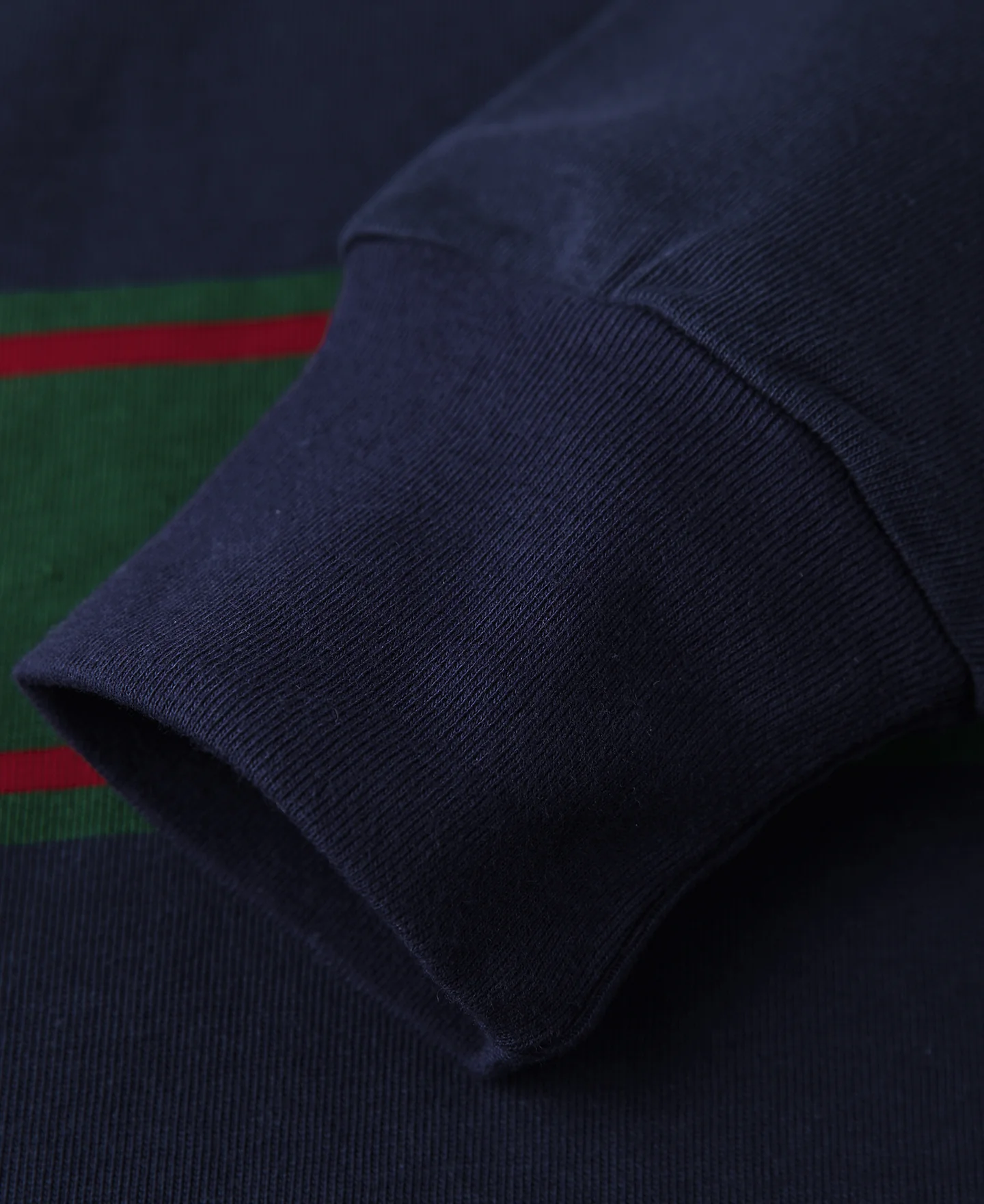 Classic Fit Striped Jersey Rugby Shirt - Green/Navy/Red - Image 10