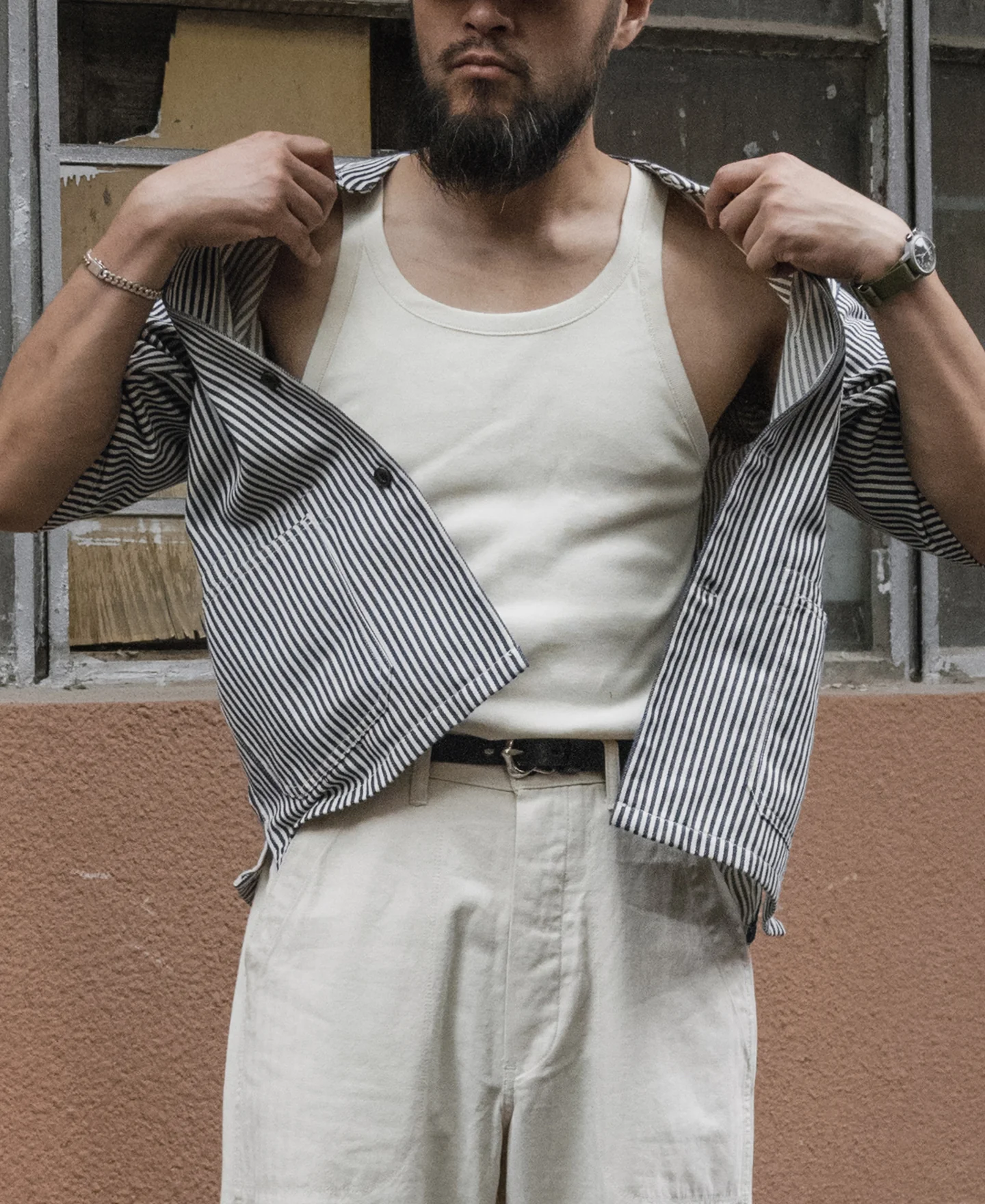 Military Cotton Tank Top - Apricot - Image 5